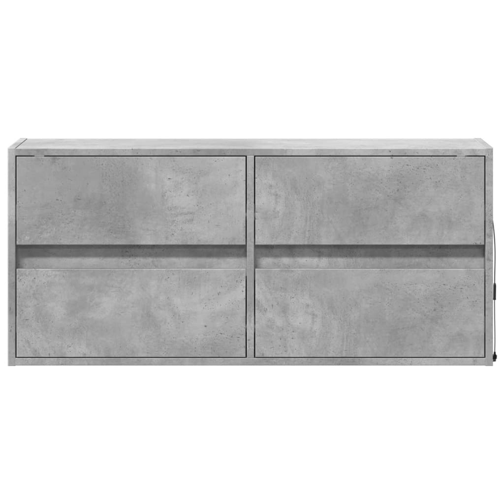Betonszürke falra szerelhető tv-szekrény led-del 100x31x45 cm Betonszürke falra szerelhető tv-szekrény led-del 100x31x45 cm