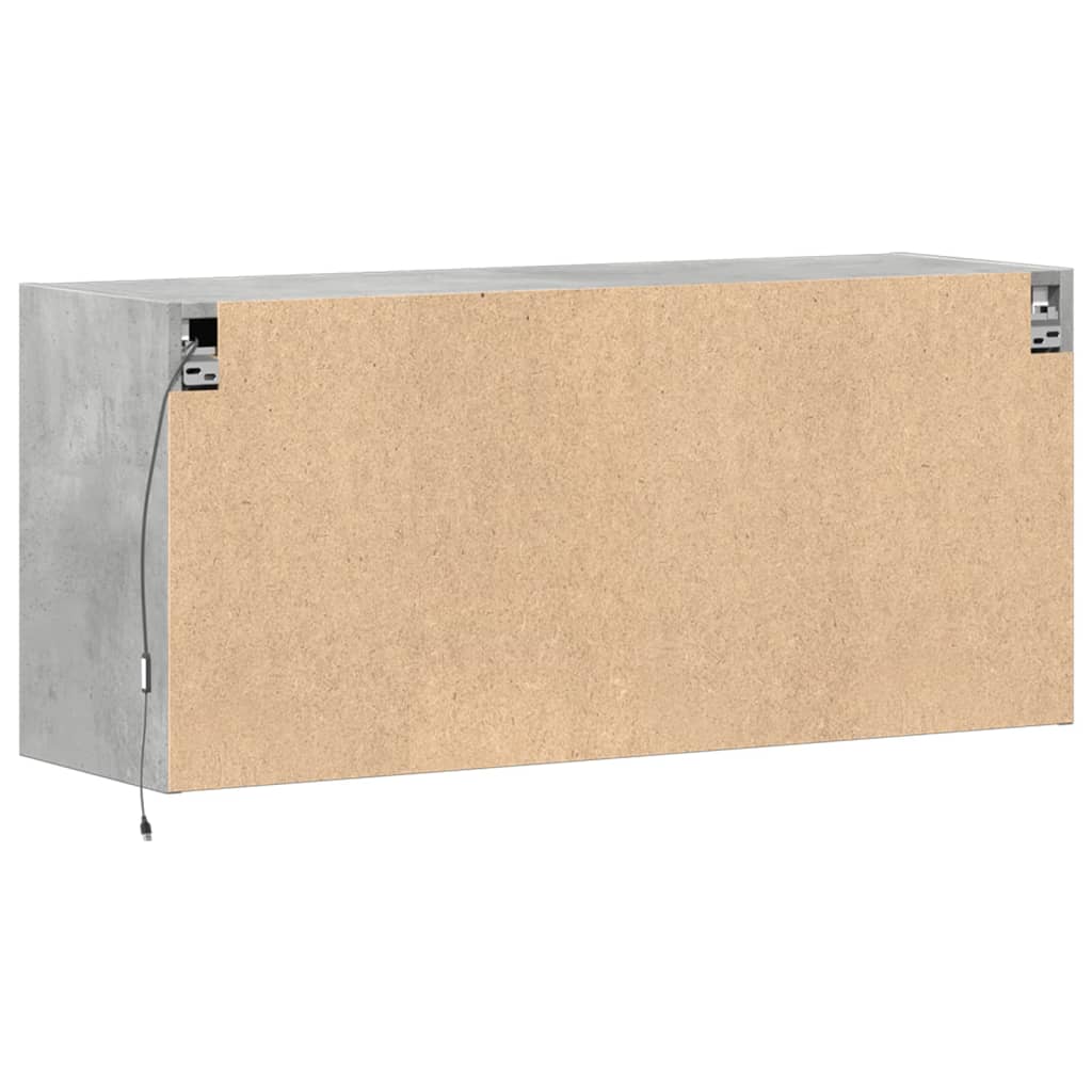 Betonszürke falra szerelhető tv-szekrény led-del 100x31x45 cm Betonszürke falra szerelhető tv-szekrény led-del 100x31x45 cm