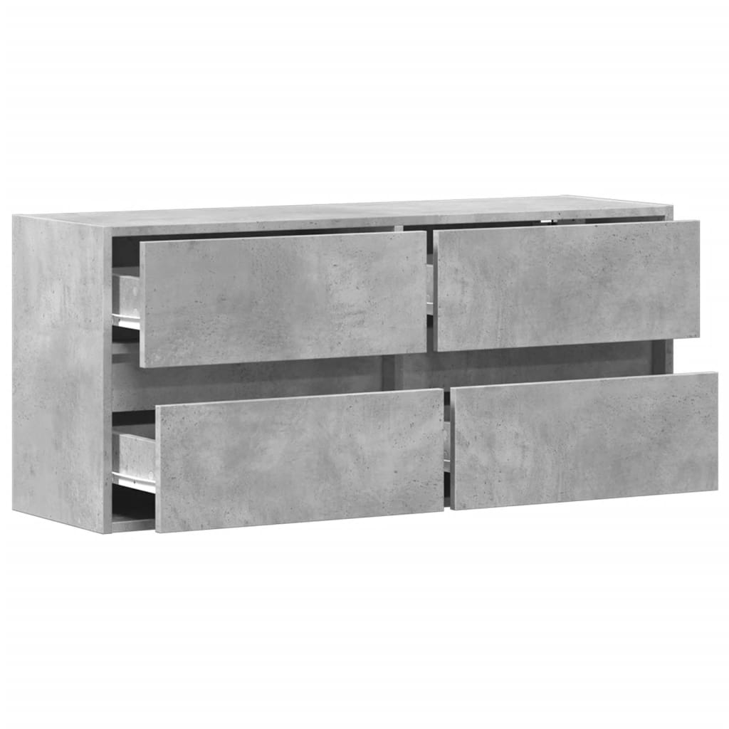 Betonszürke falra szerelhető tv-szekrény led-del 100x31x45 cm Betonszürke falra szerelhető tv-szekrény led-del 100x31x45 cm