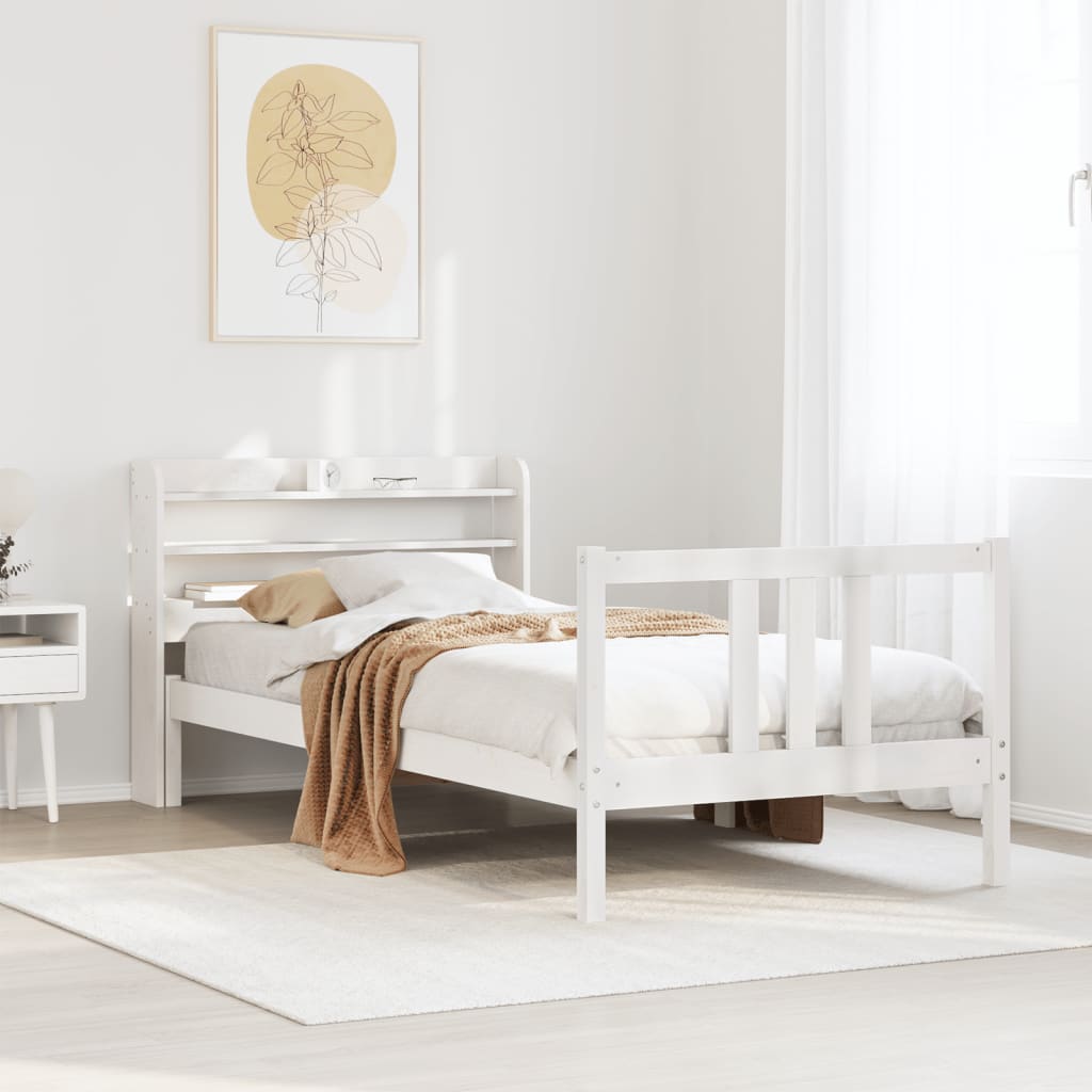 Fehér ágykeret fejtámlával matrac nélkül 90x200 cm