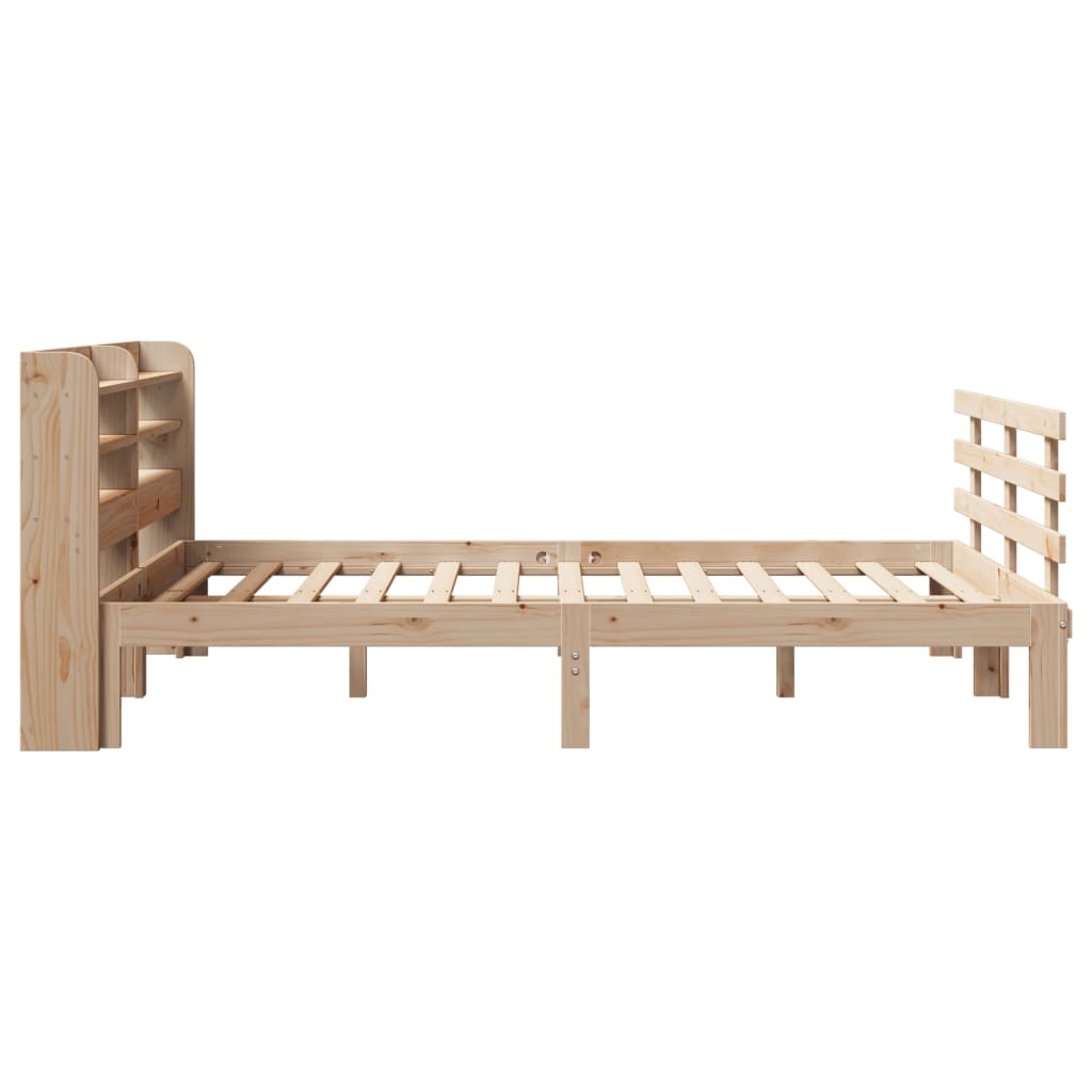 Tömör fenyőfa ágykeret fejtámlával 135 x 190 cm Tömör fenyőfa ágykeret fejtámlával 135 x 190 cm