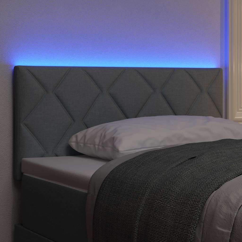 Led ágytámla világosszürke 90 cm szövet