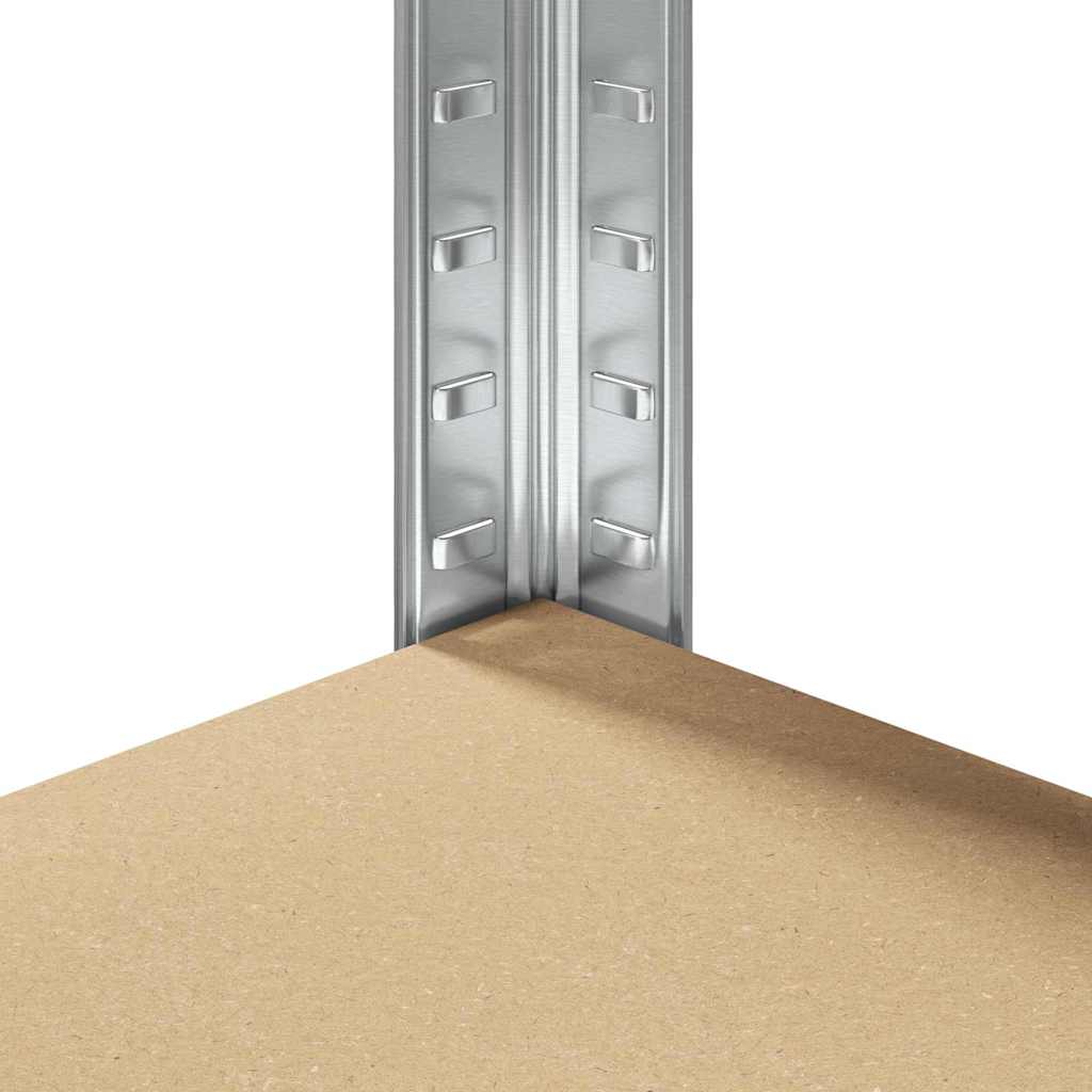 Sarokpolc polcokkal tárolóval ezüst 90 x 90 x 198 cm faanyag