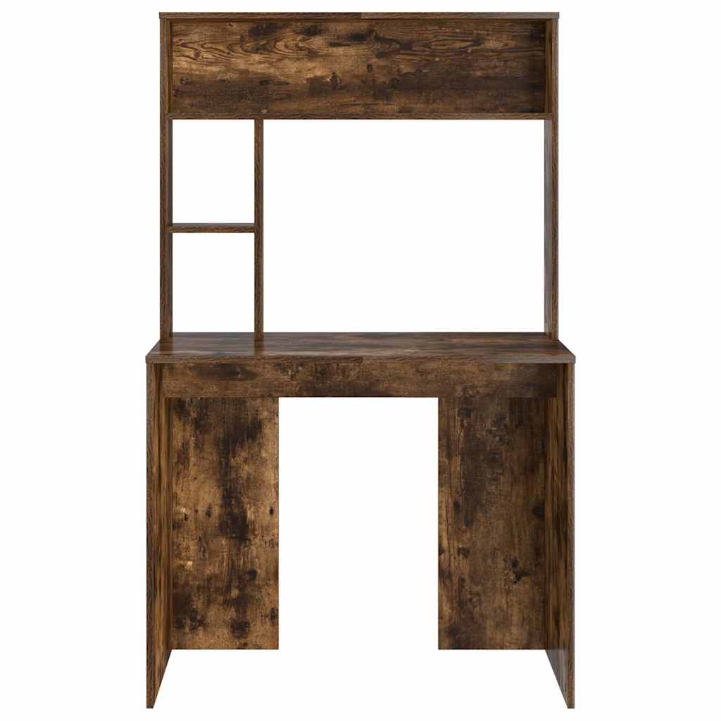 Asztal polcokkal füstölt tölgy 91 x 50 x 149 cm faanyag