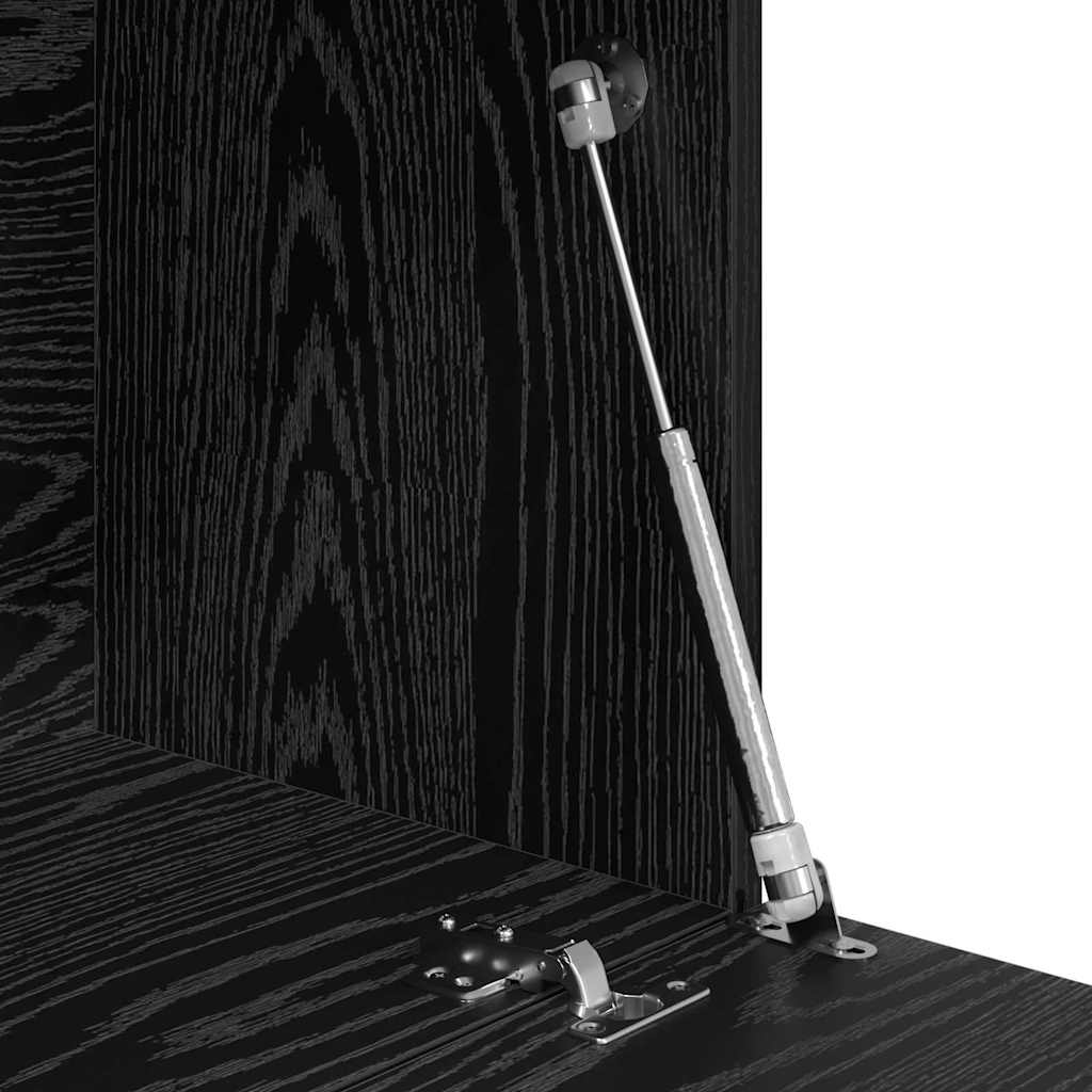 Asztal polcokkal fekete tölgy 71.5 x 31.5 x 106.5 cm faanyag