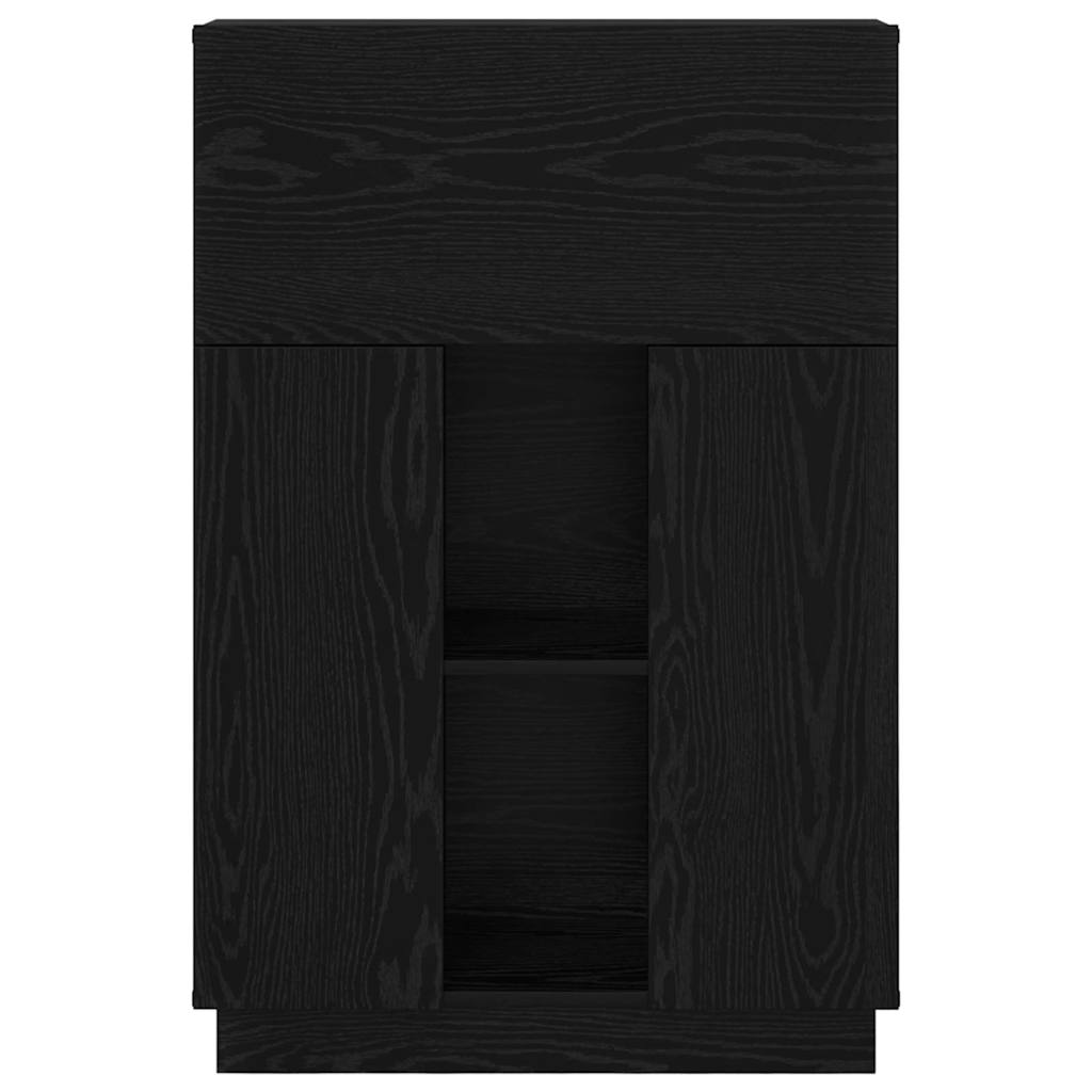 Asztal polcokkal fekete tölgy 71.5 x 31.5 x 106.5 cm faanyag
