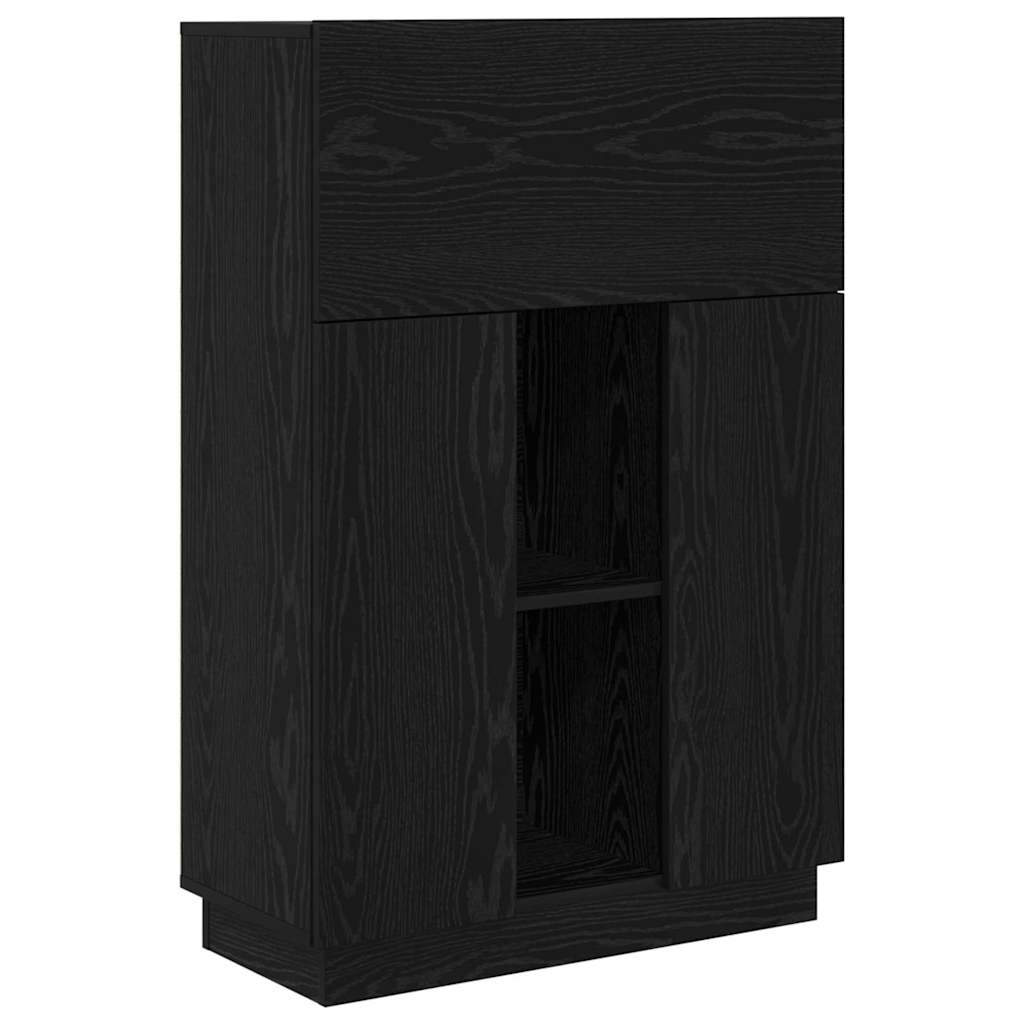 Asztal polcokkal fekete tölgy 71.5 x 31.5 x 106.5 cm faanyag