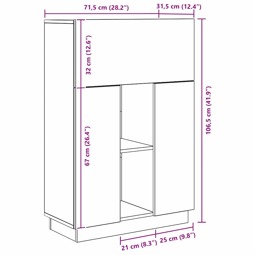 Asztal polcokkal fekete tölgy 71.5 x 31.5 x 106.5 cm faanyag