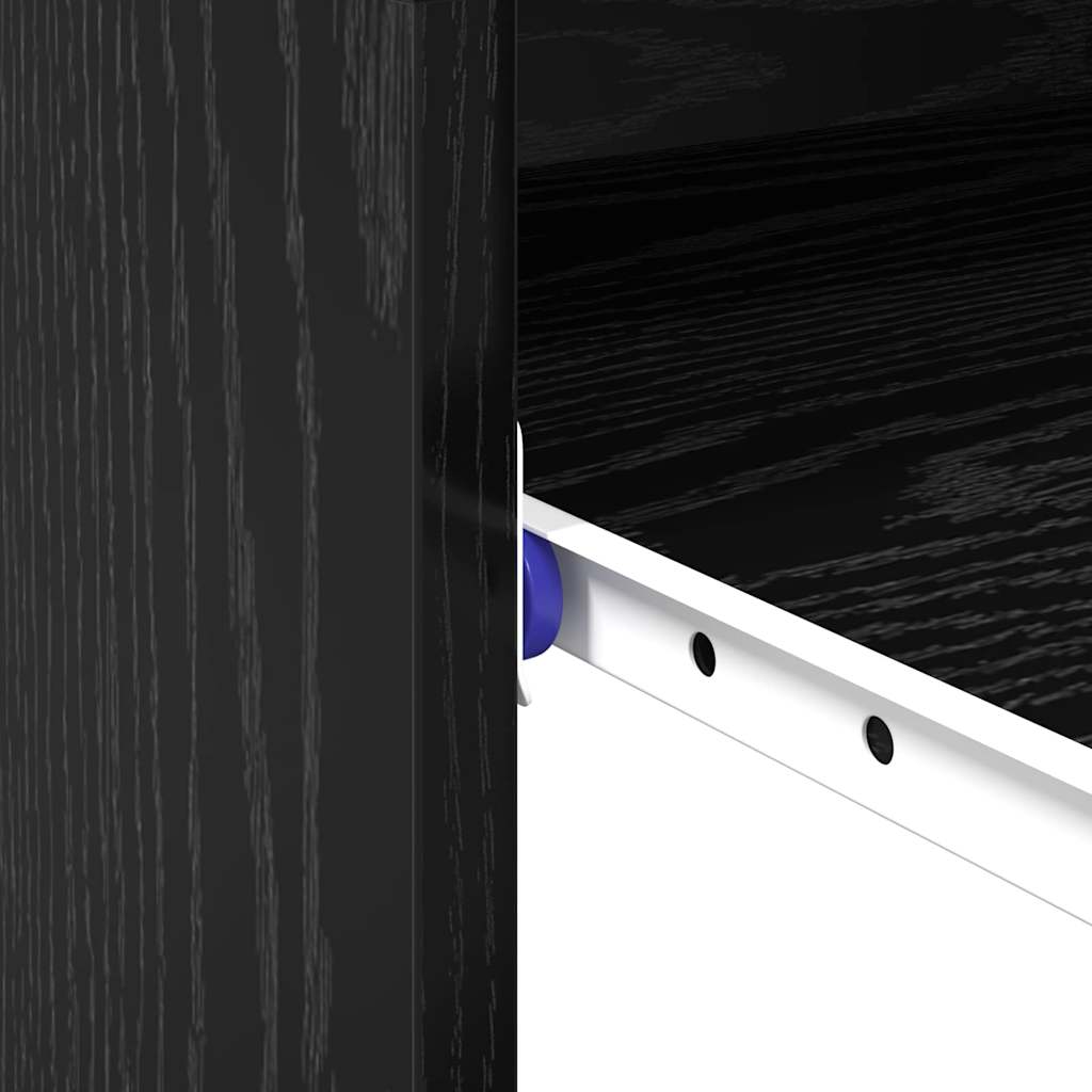 Számítógép asztal fekete tölgy forgácslap kompakt szögletes