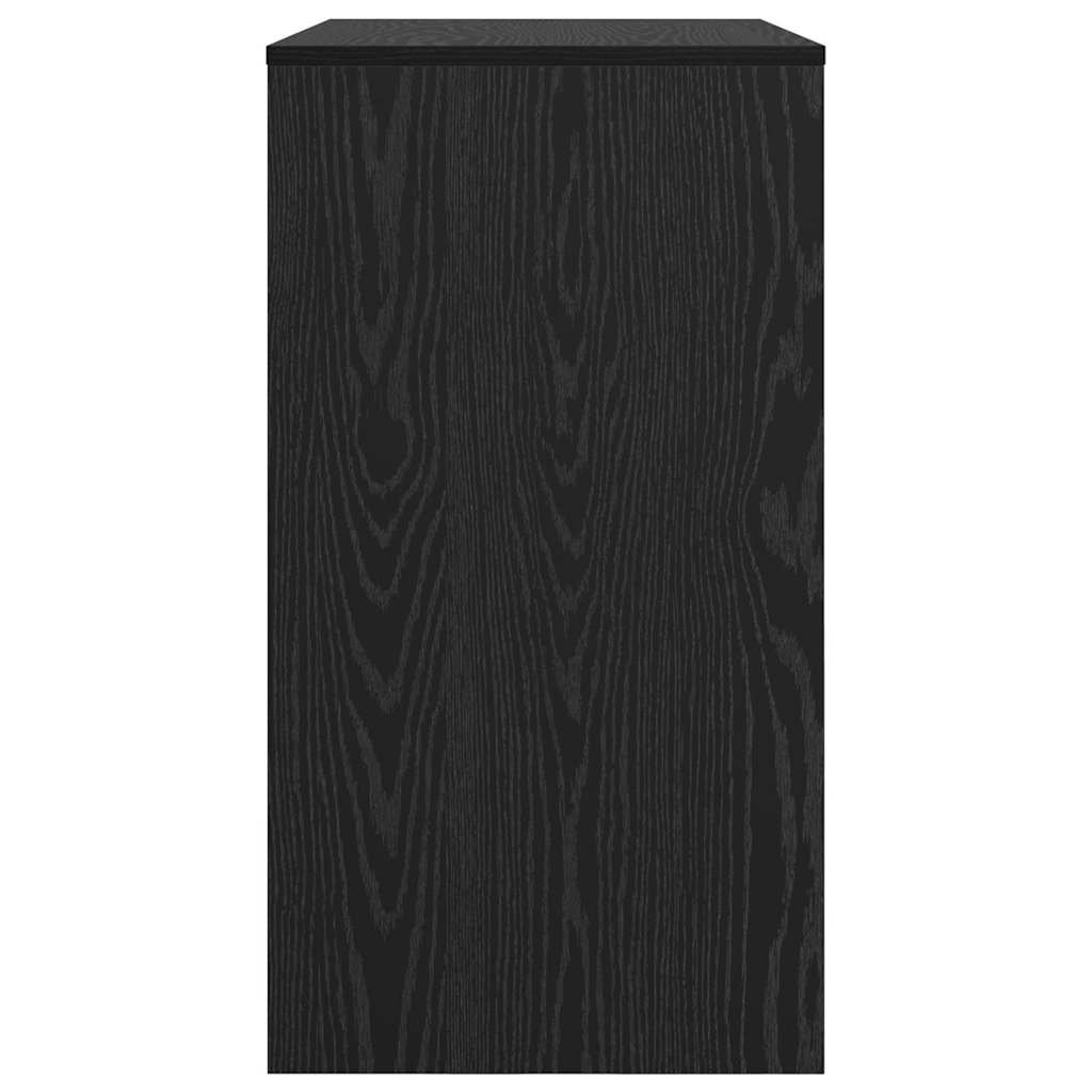 Számítógép asztal fekete tölgy forgácslap kompakt szögletes