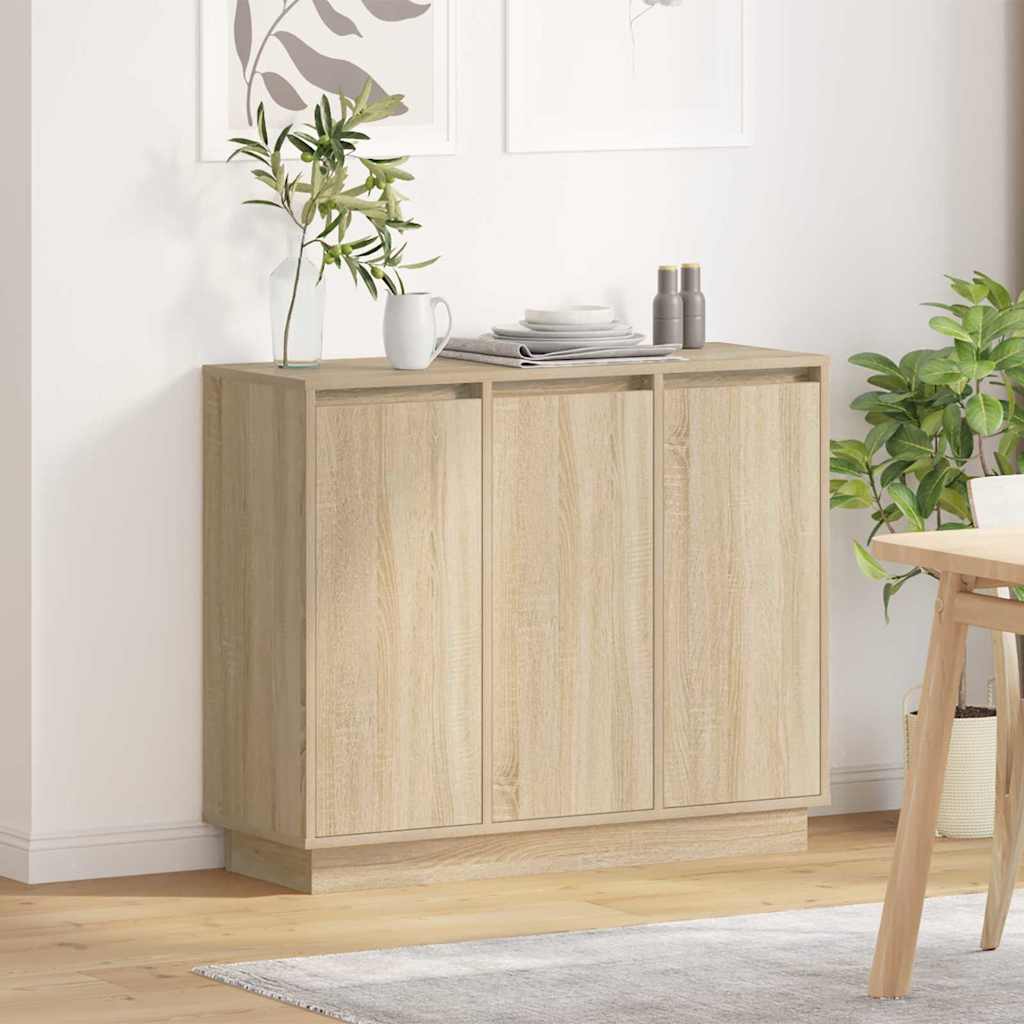 Led tálaló sonoma tölgy 90 x 32 x 75 cm faanyag