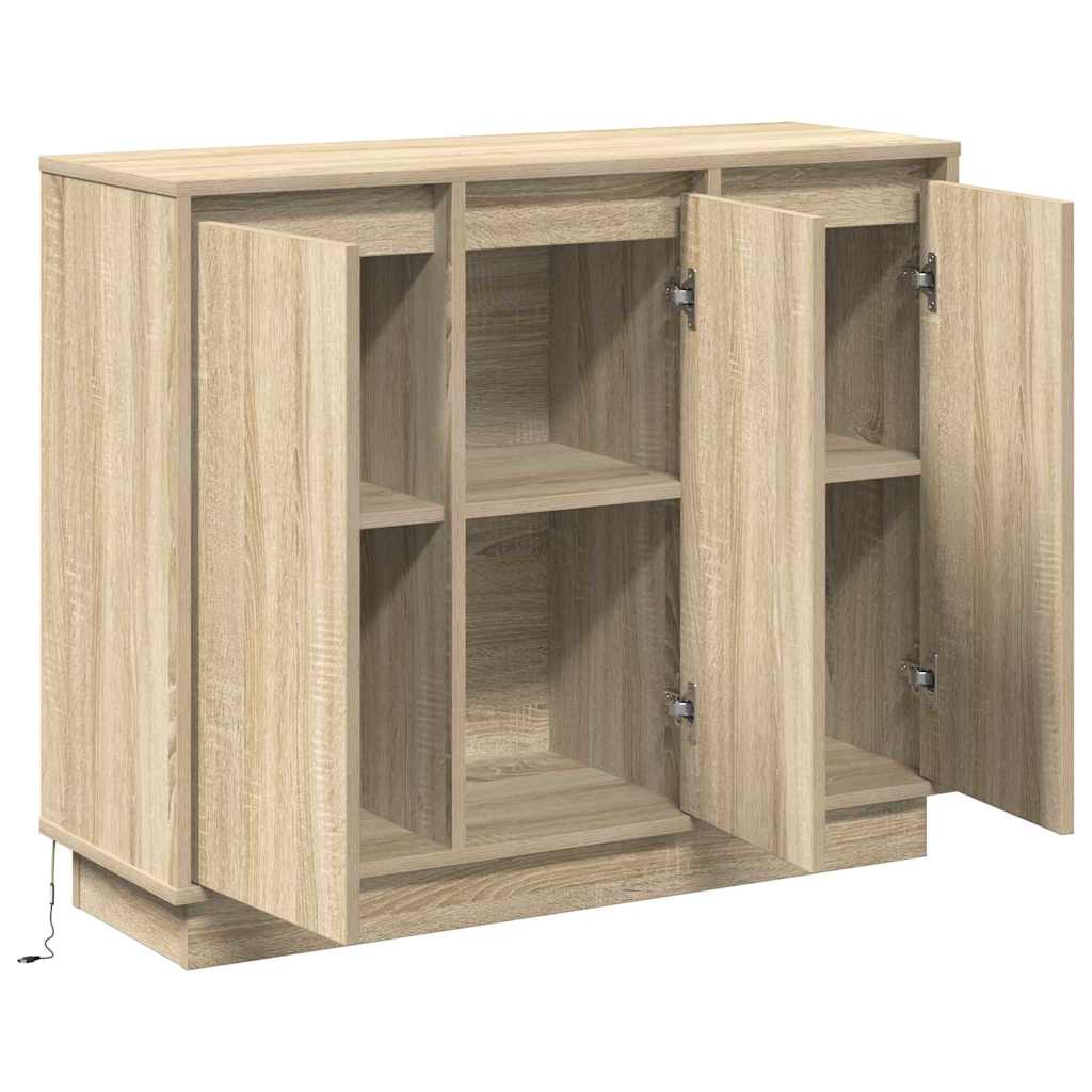 Led tálaló sonoma tölgy 90 x 32 x 75 cm faanyag