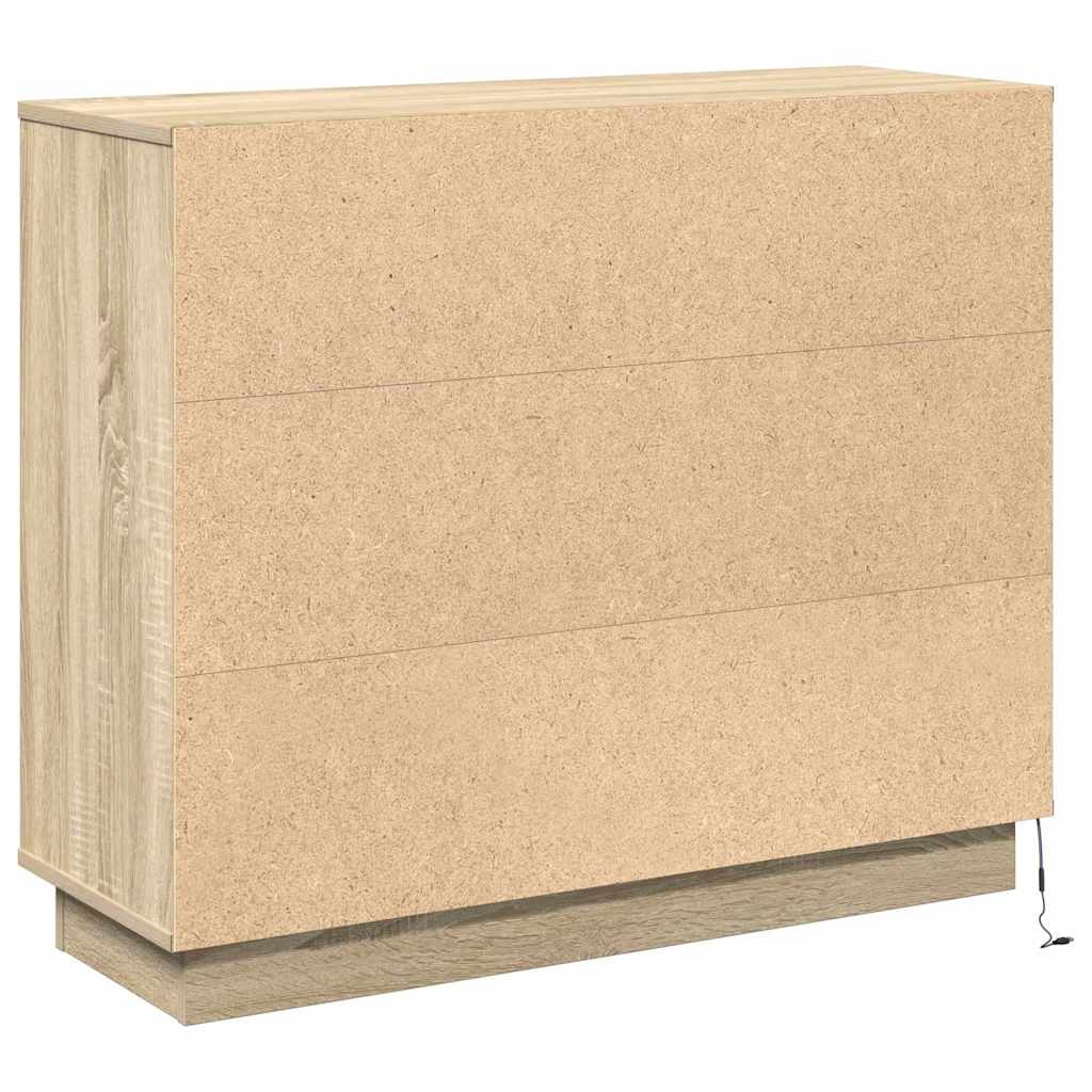Led tálaló sonoma tölgy 90 x 32 x 75 cm faanyag