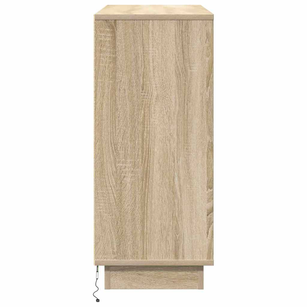 Led tálaló sonoma tölgy 90 x 32 x 75 cm faanyag