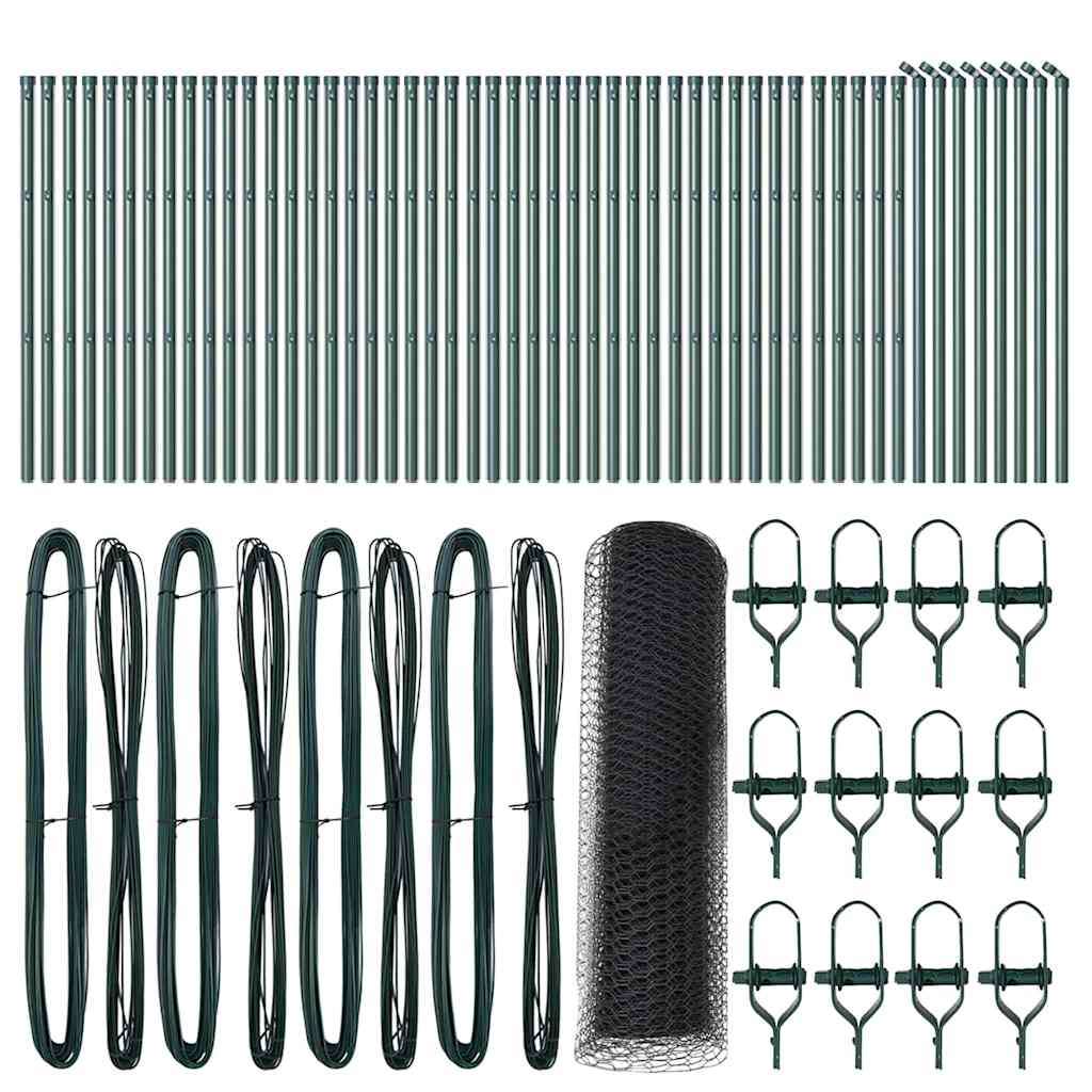 Kerítésoszlop szürke 100 x 0,5 m (13 mm háló) acél és pvc