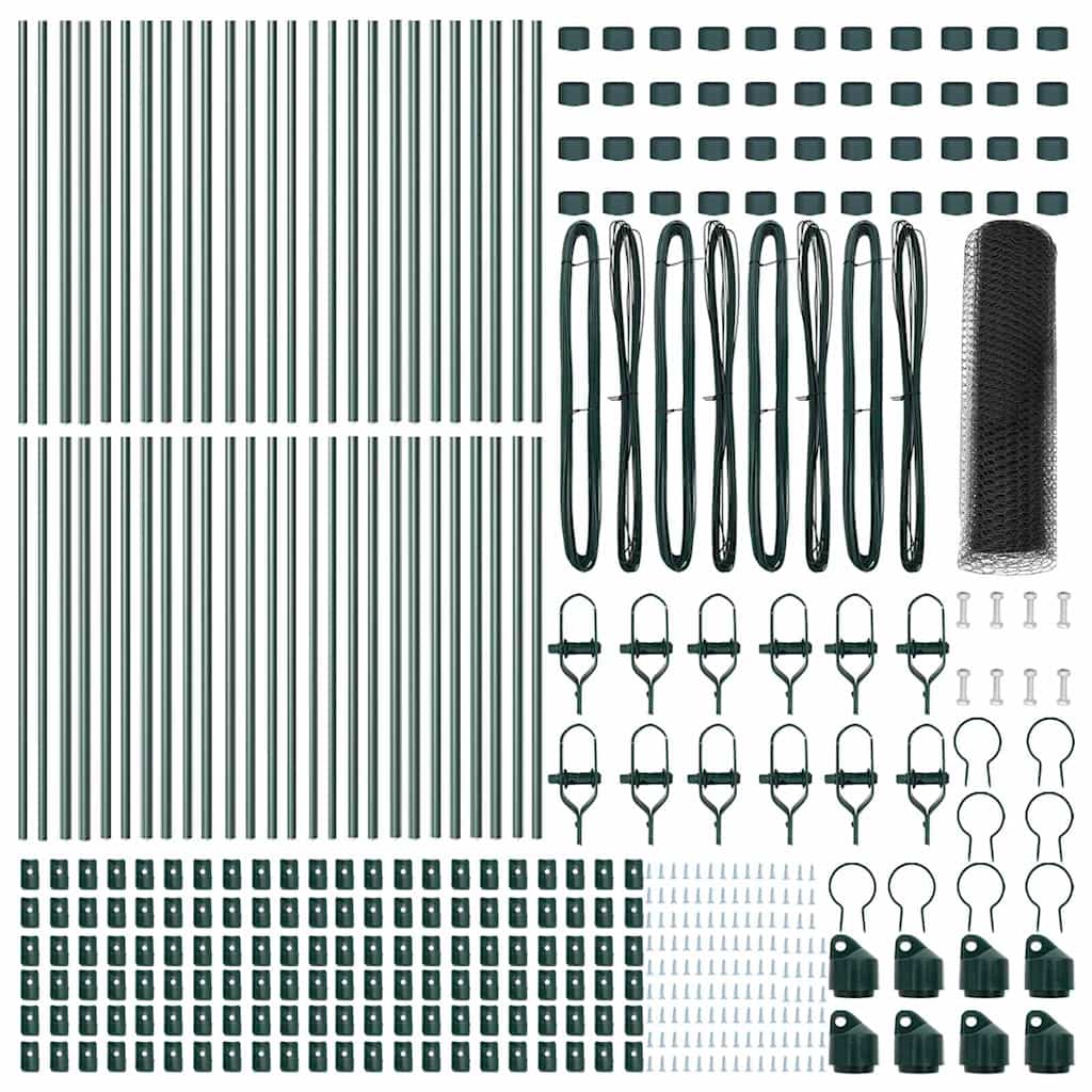 Kerítésoszlop szürke 100 x 0,5 m (13 mm háló) acél és pvc
