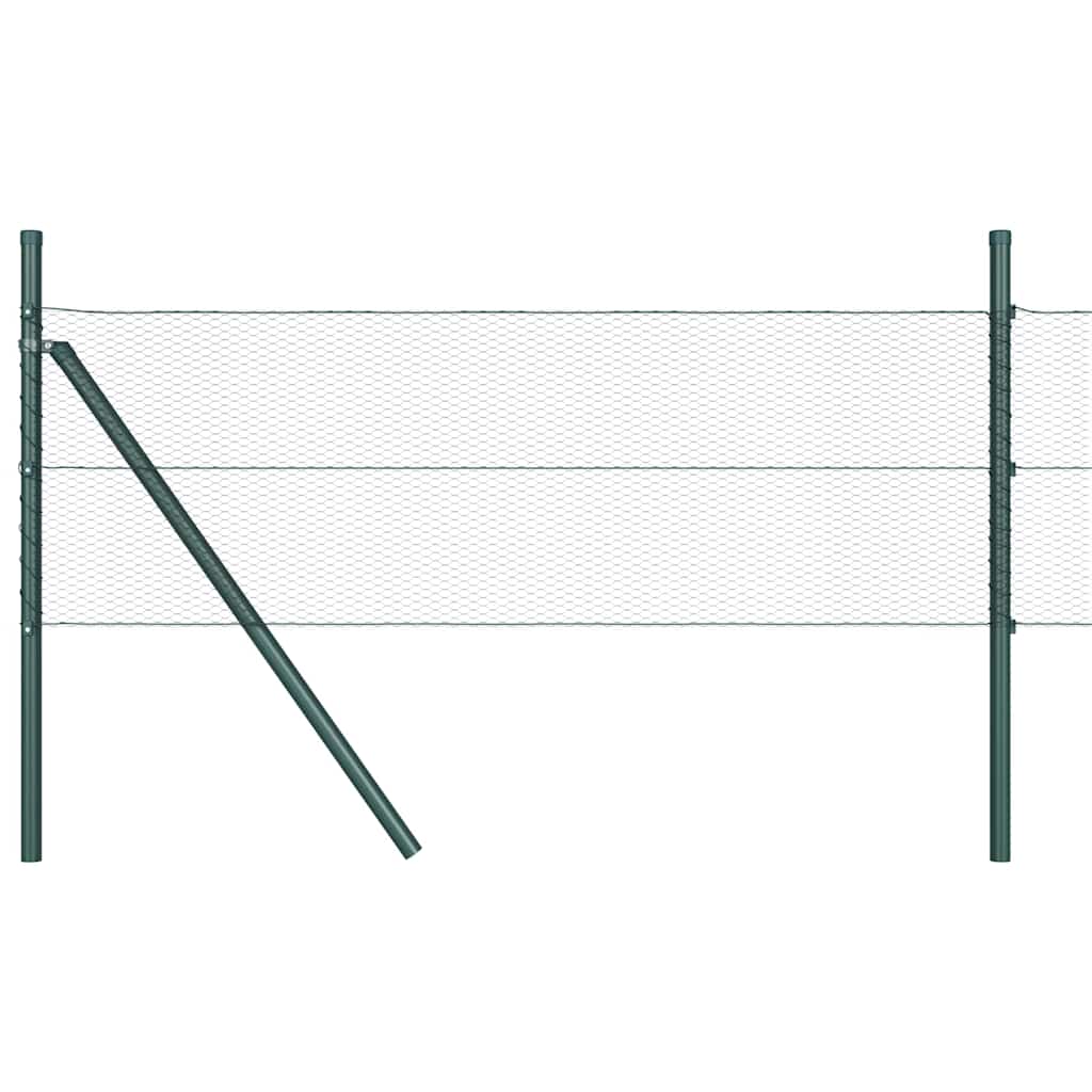 Kerítésoszlop szürke 100 x 0,5 m (13 mm háló) acél és pvc