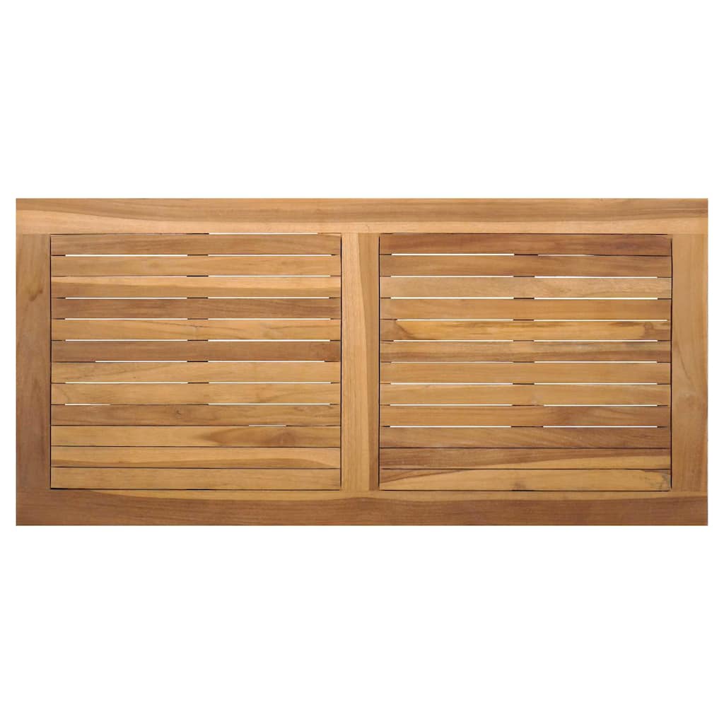 Pad párnával barna és sötétszürke 110 x 66 x 76 cm tömör teakfa