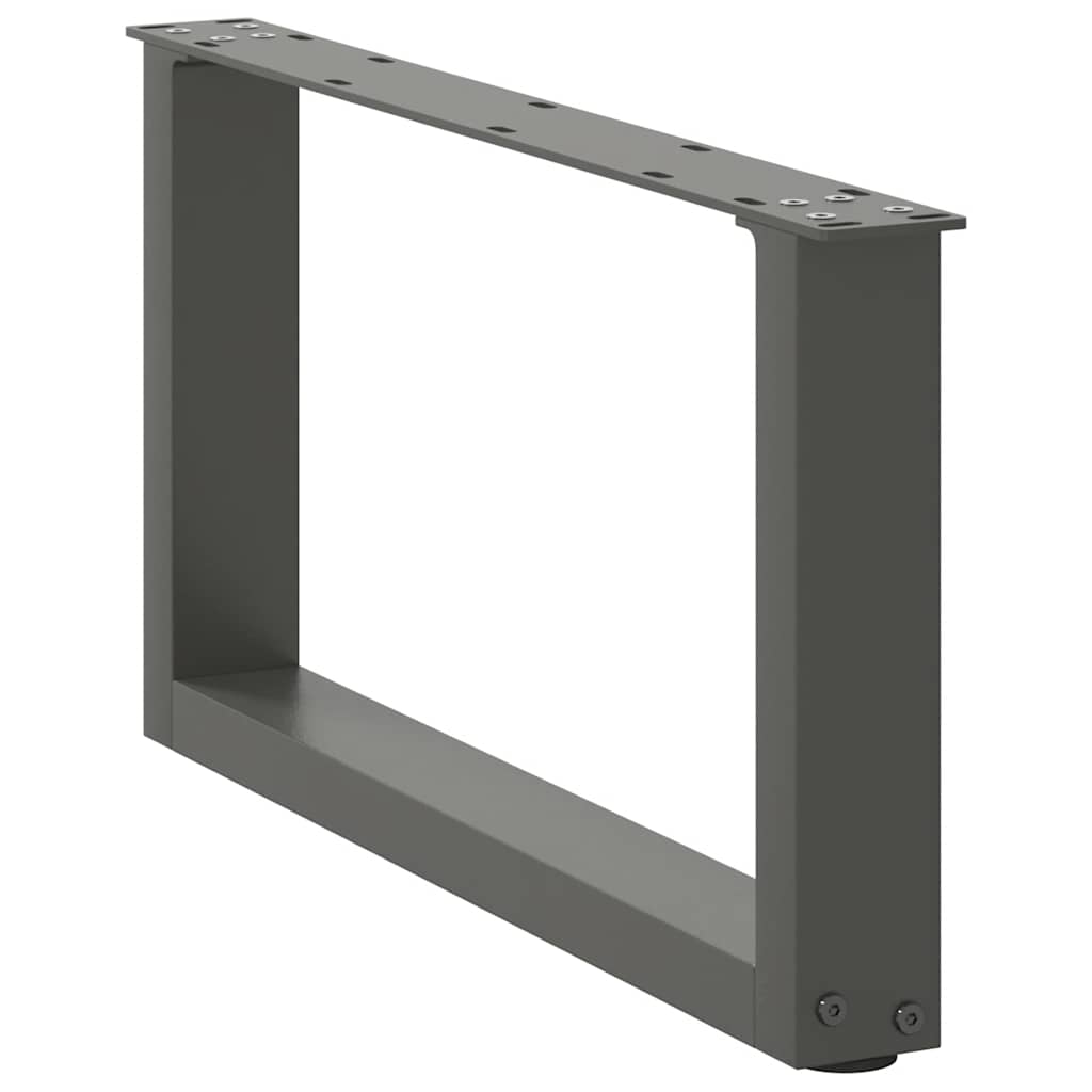 2 db antracit acél dohányzóasztal lábak u-alakú 60x(30-31) cm