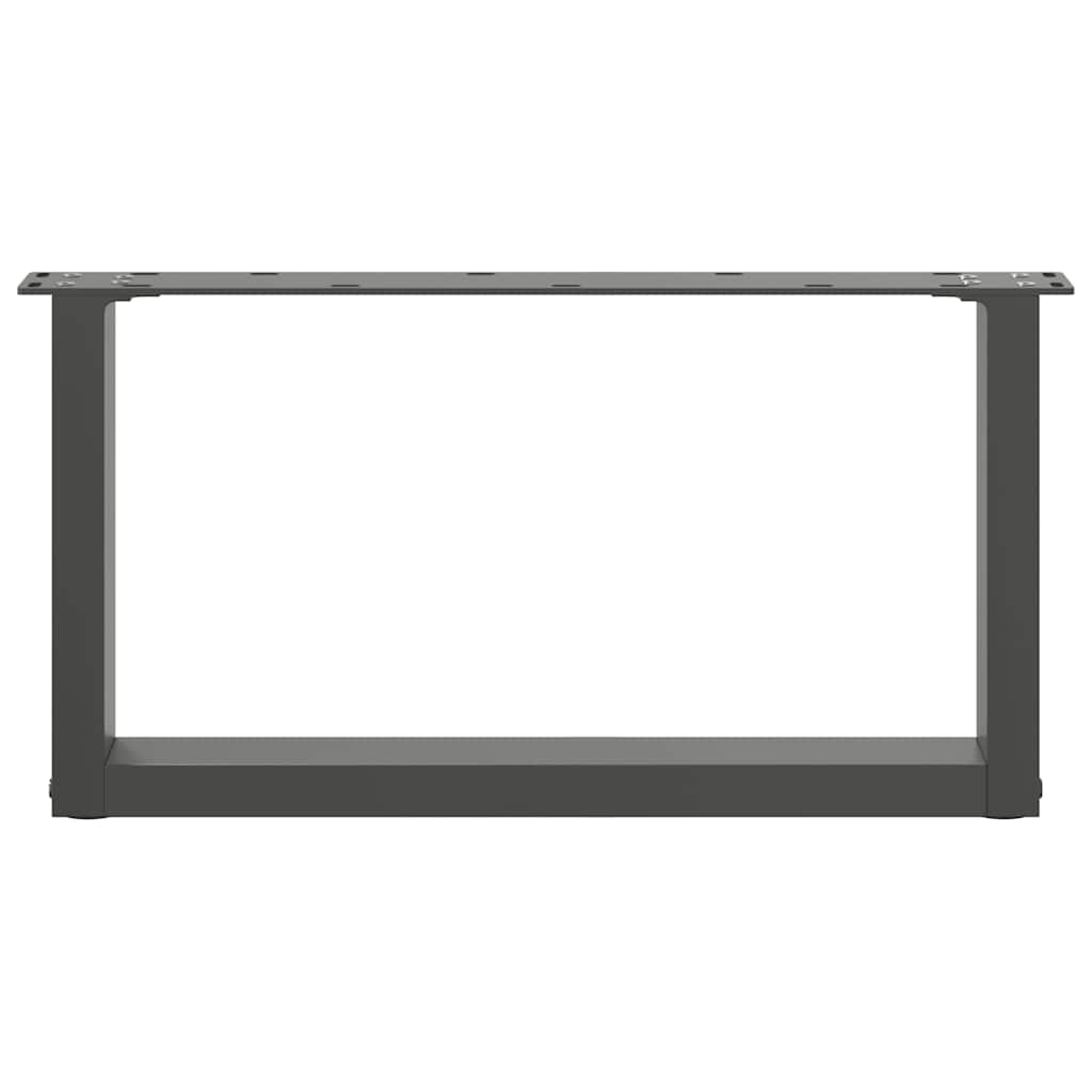 2 db antracit acél dohányzóasztal lábak u-alakú 60x(30-31) cm