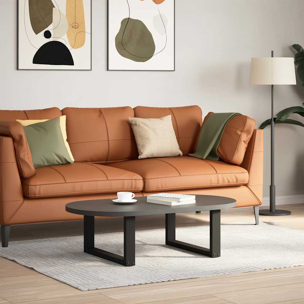2 db acél fekete dohányzóasztal lábak u-alakú 70x(30-31) cm