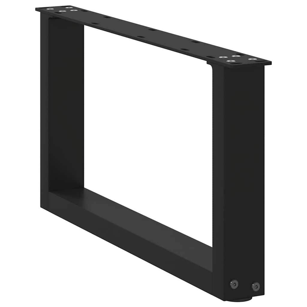 2 db acél fekete dohányzóasztal lábak u-alakú 70x(30-31) cm
