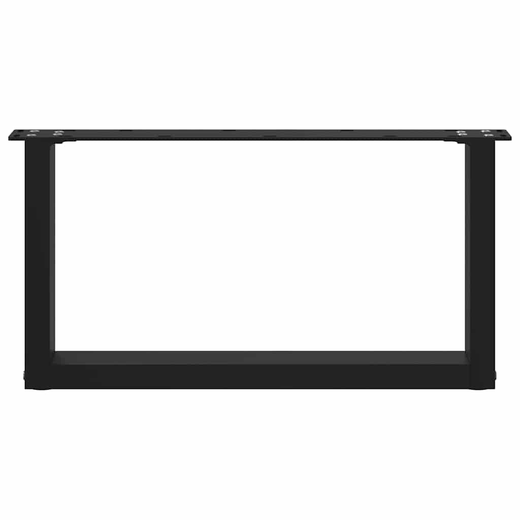 2 db acél fekete dohányzóasztal lábak u-alakú 70x(30-31) cm