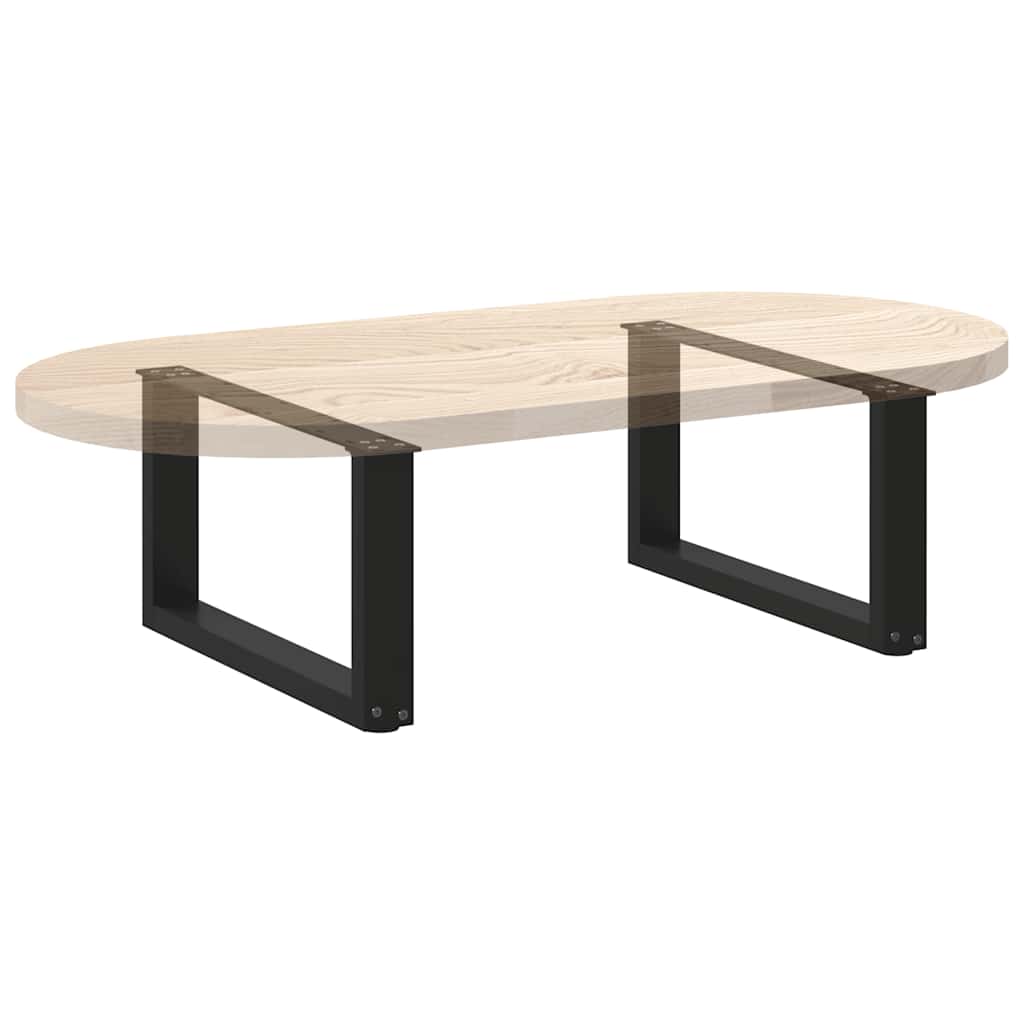 2 db acél fekete dohányzóasztal lábak u-alakú 70x(30-31) cm