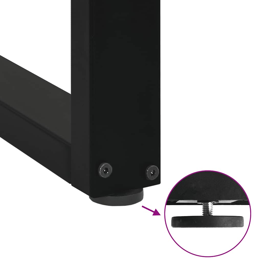 2 db acél fekete dohányzóasztal lábak u-alakú 70x(30-31) cm