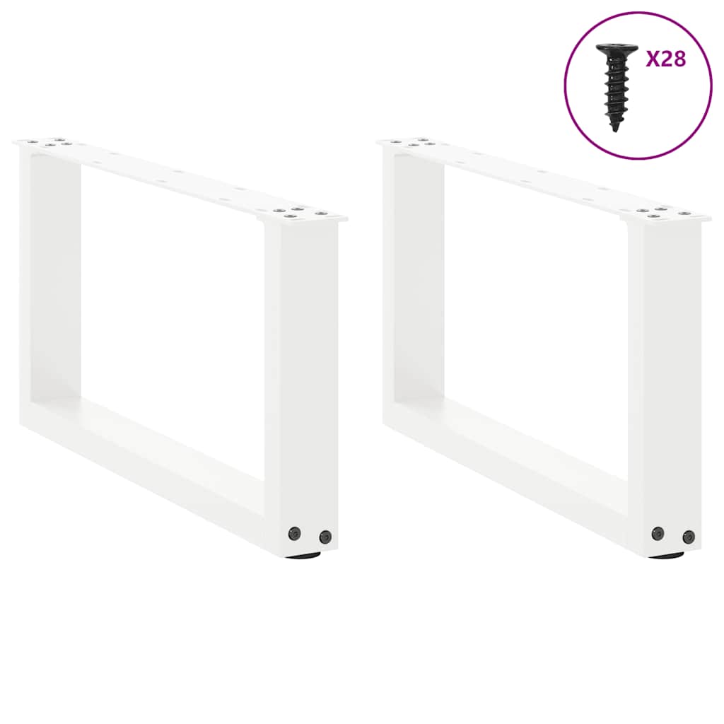2 db acél fehér dohányzóasztal lábak u-alakú 70x(30-31) cm