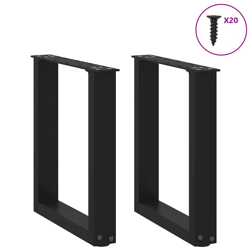 2 db acél fekete dohányzóasztal lábak u-alakú 38x(42-43) cm 2 db acél fekete dohányzóasztal lábak u-alakú 38x(42-43) cm