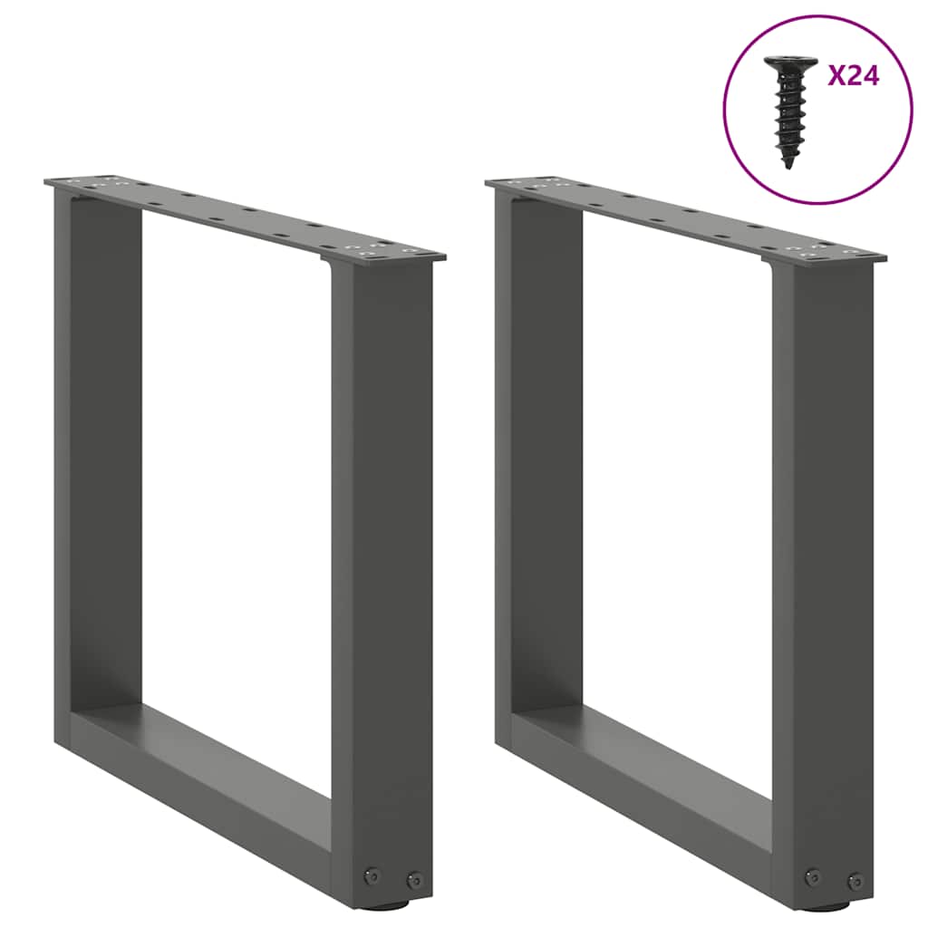 2 db antracit acél dohányzóasztal lábak u-alakú 50x(42-43) cm