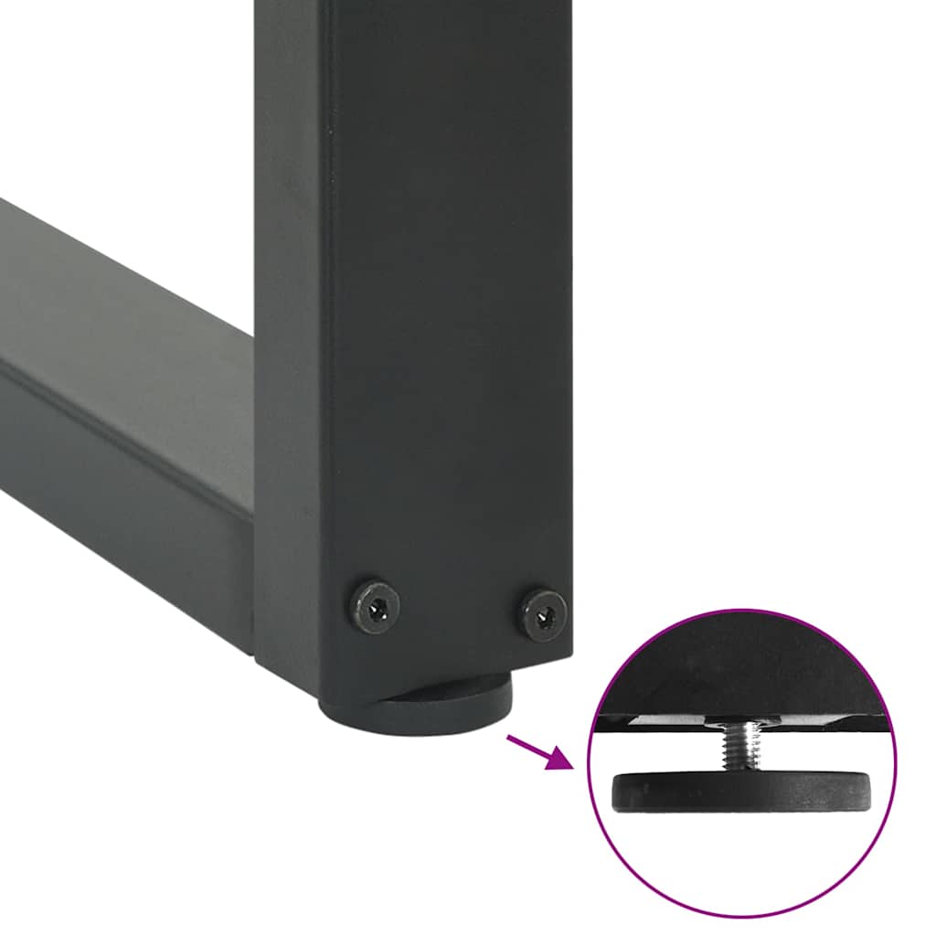 2 db antracit acél dohányzóasztal lábak u-alakú 60x(42-43) cm