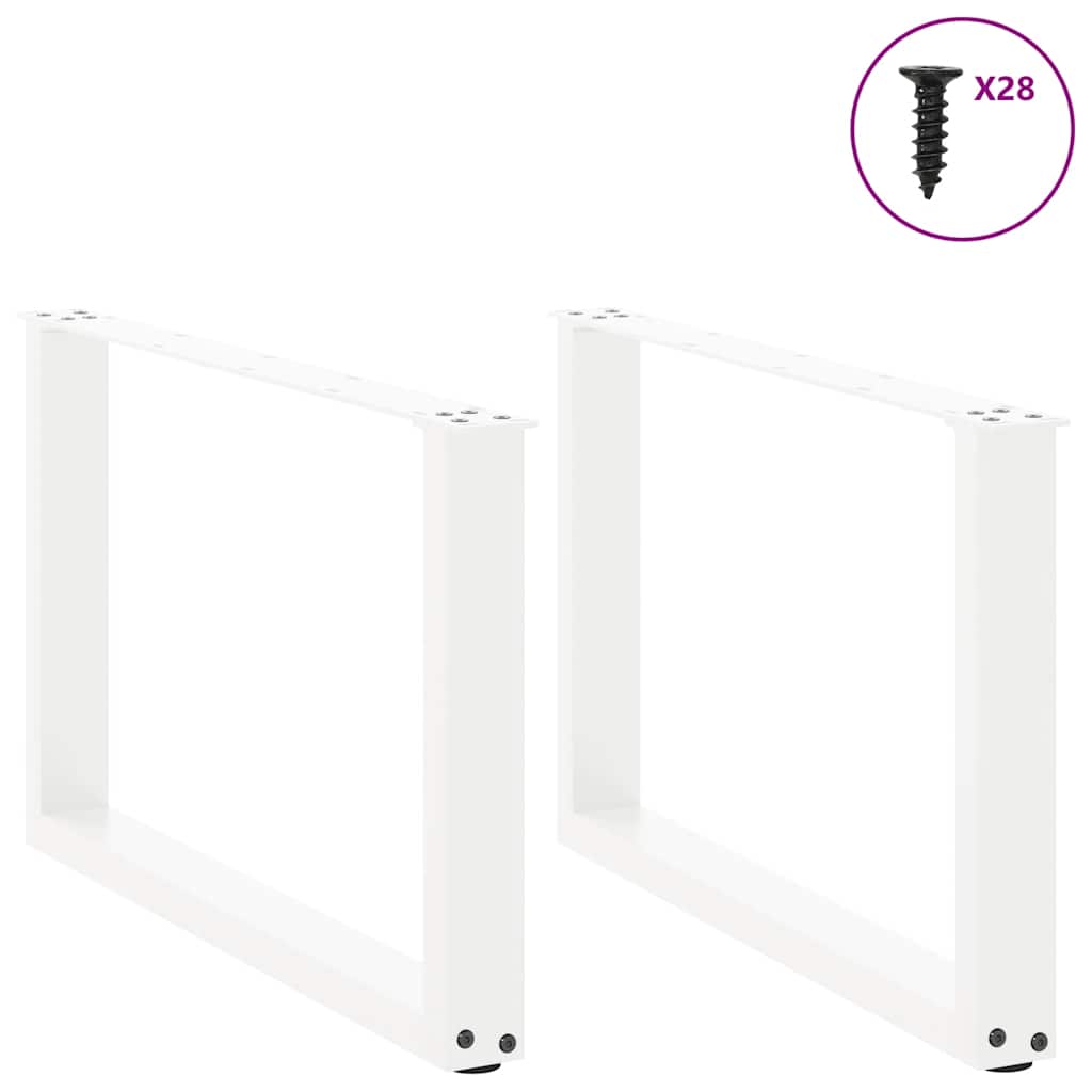 2 db fehér acél dohányzóasztal lábak u-alakú 70x(42-43) cm 2 db fehér acél dohányzóasztal lábak u-alakú 70x(42-43) cm