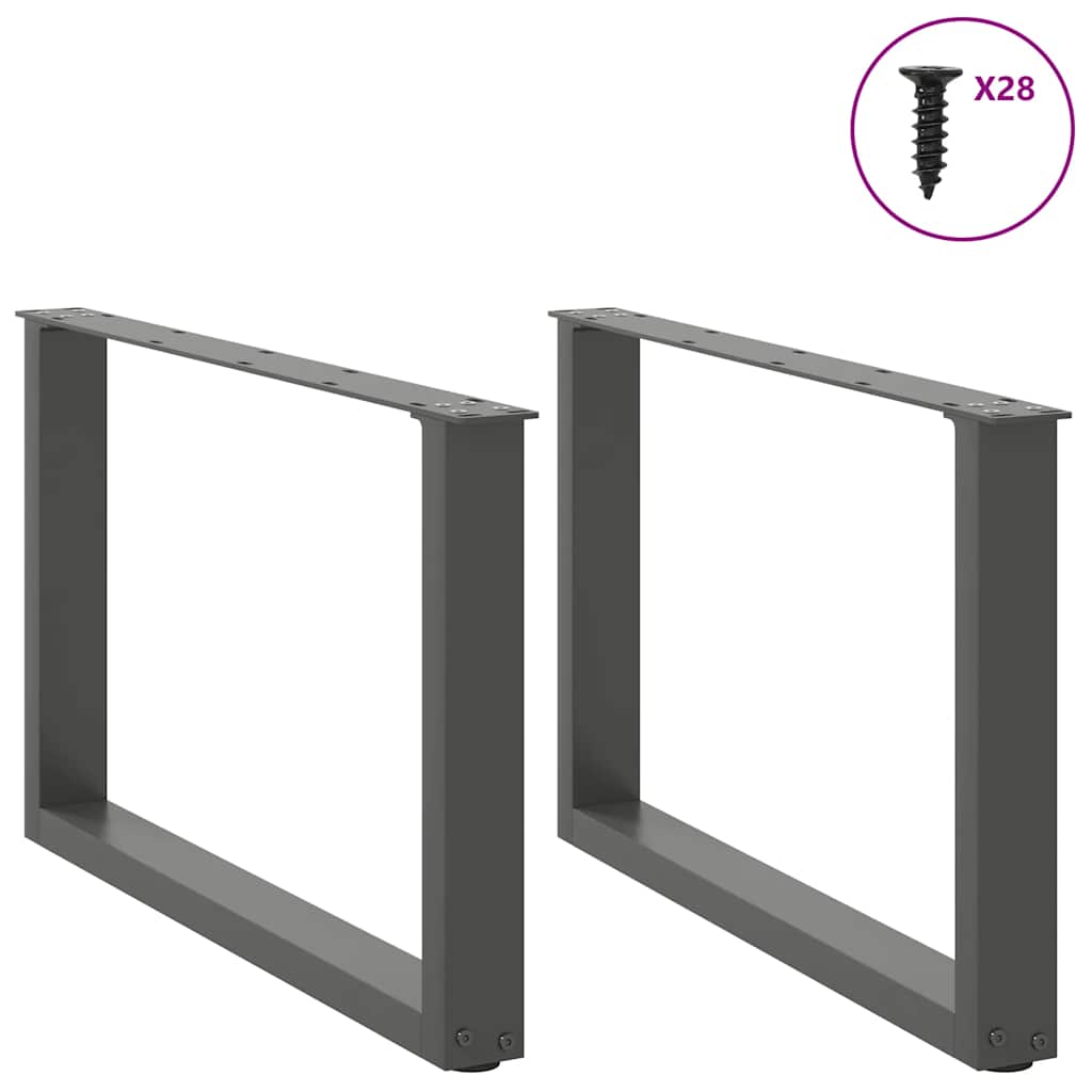 2 db antracit acél dohányzóasztal lábak u-alakú 70x(42-43) cm