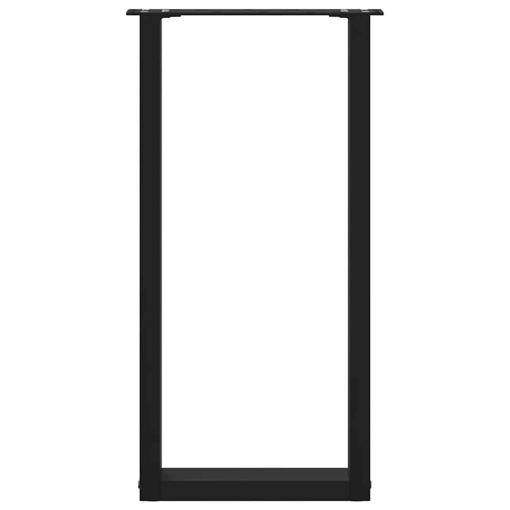 2 db acél fekete dohányzóasztal lábak u-alakú 28x(72-73) cm