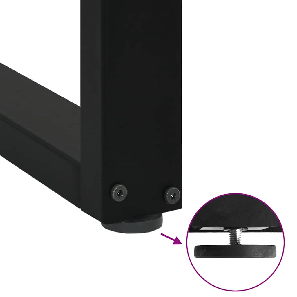 2 db fekete acél dohányzóasztal lábak u-alakú 60x(72-73) cm