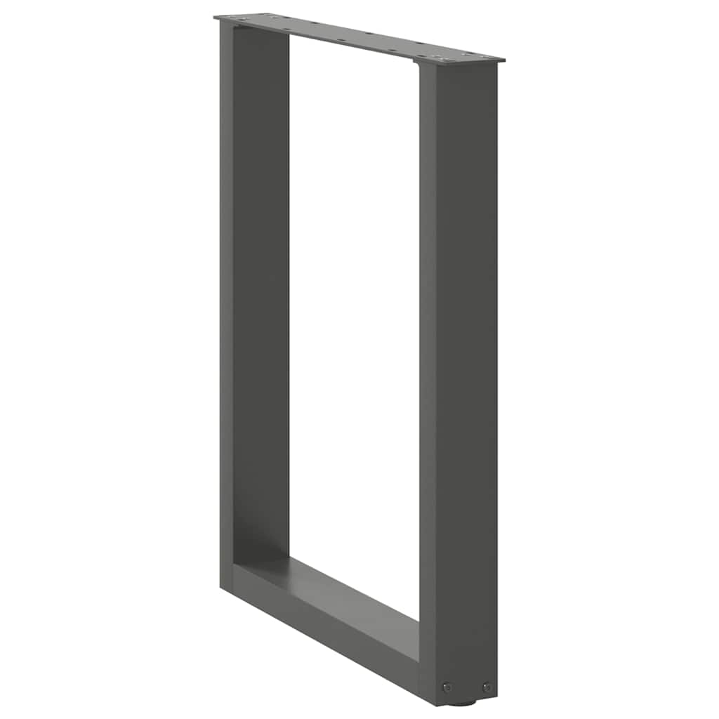 2 db antracit acél dohányzóasztal lábak u-alakú 60x(72-73) cm