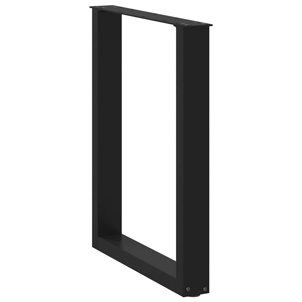 2 db acél fekete dohányzóasztal lábak u-alakú 70x(72-73) cm