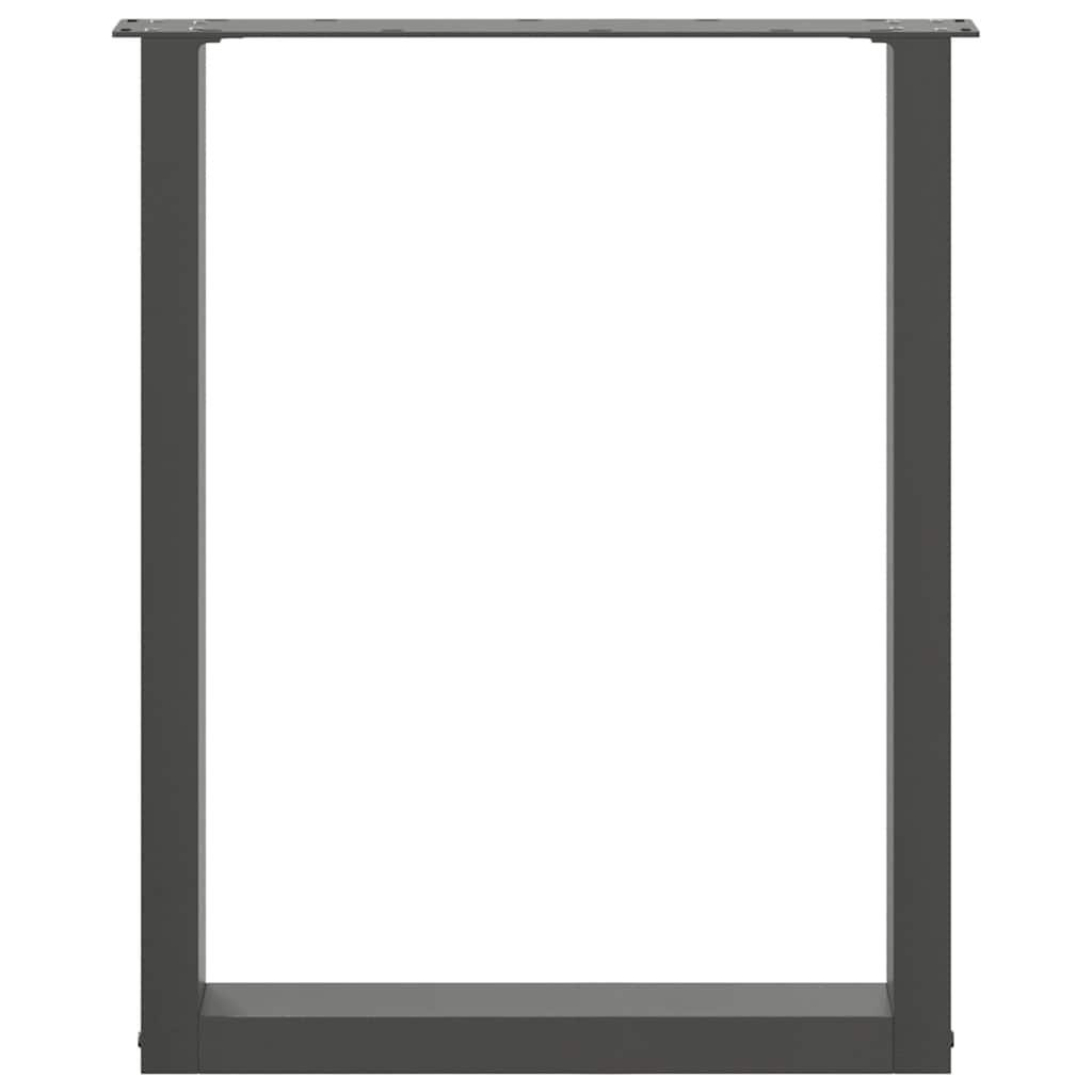 2 db acél fekete dohányzóasztal lábak u-alakú 70x(72-73) cm