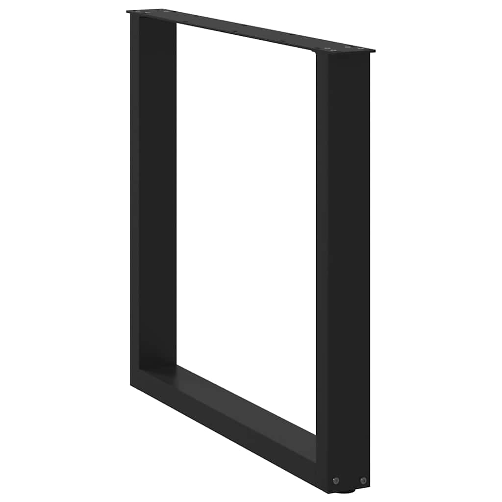 2 db acél fekete dohányzóasztal lábak u-alakú 80x(72-73) cm