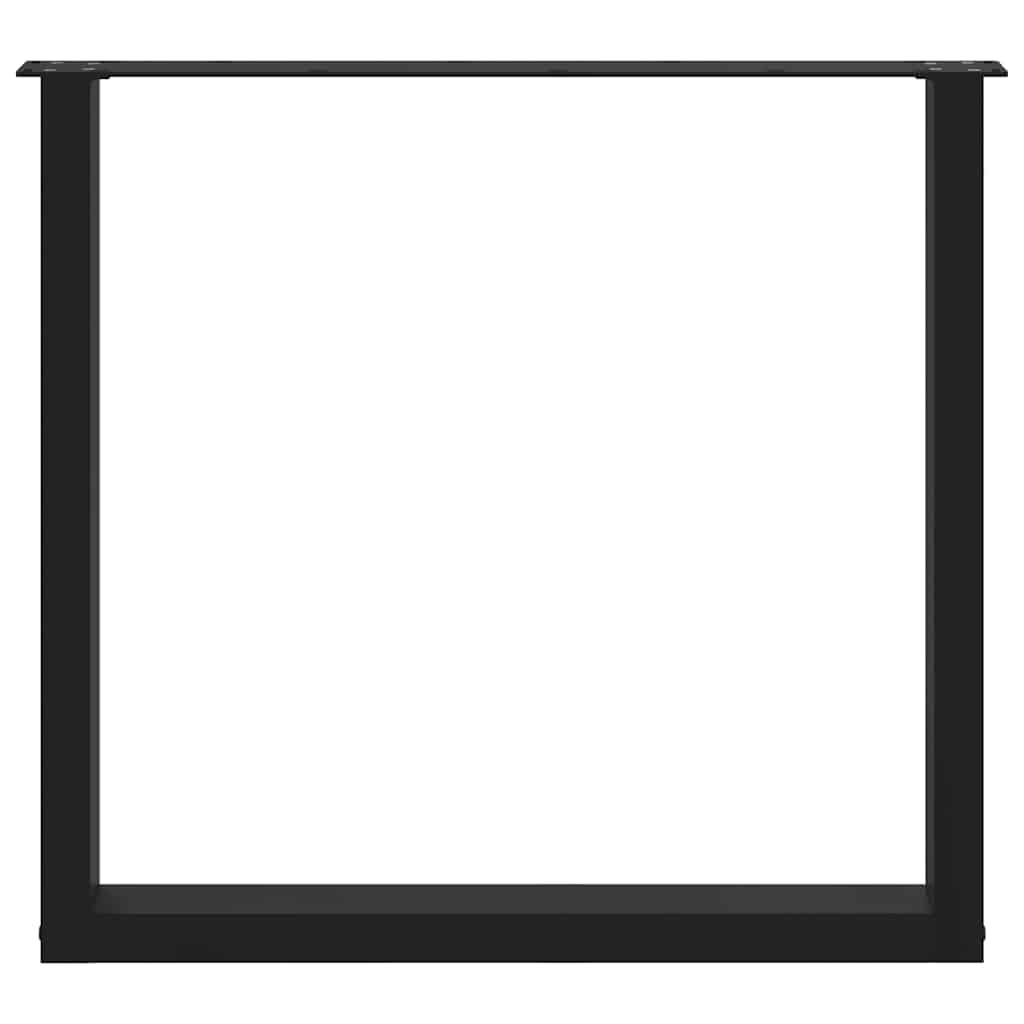 2 db acél fekete dohányzóasztal lábak u-alakú 80x(72-73) cm