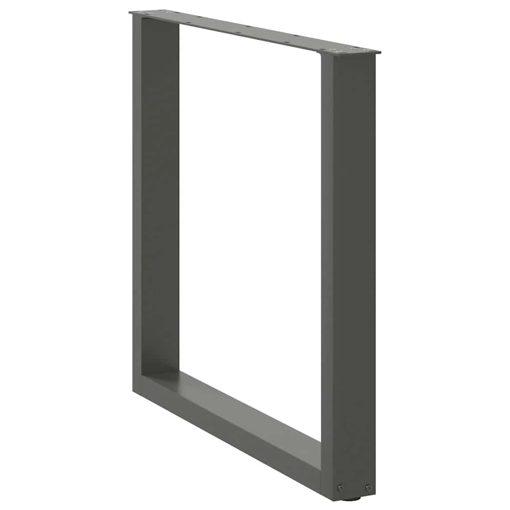 2 db antracit acél dohányzóasztal lábak u-alakú 90x(72-73) cm