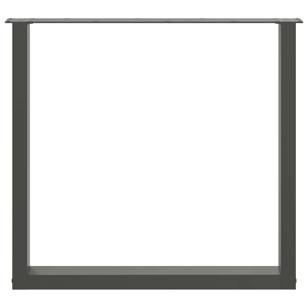 2 db antracit acél dohányzóasztal lábak u-alakú 90x(72-73) cm