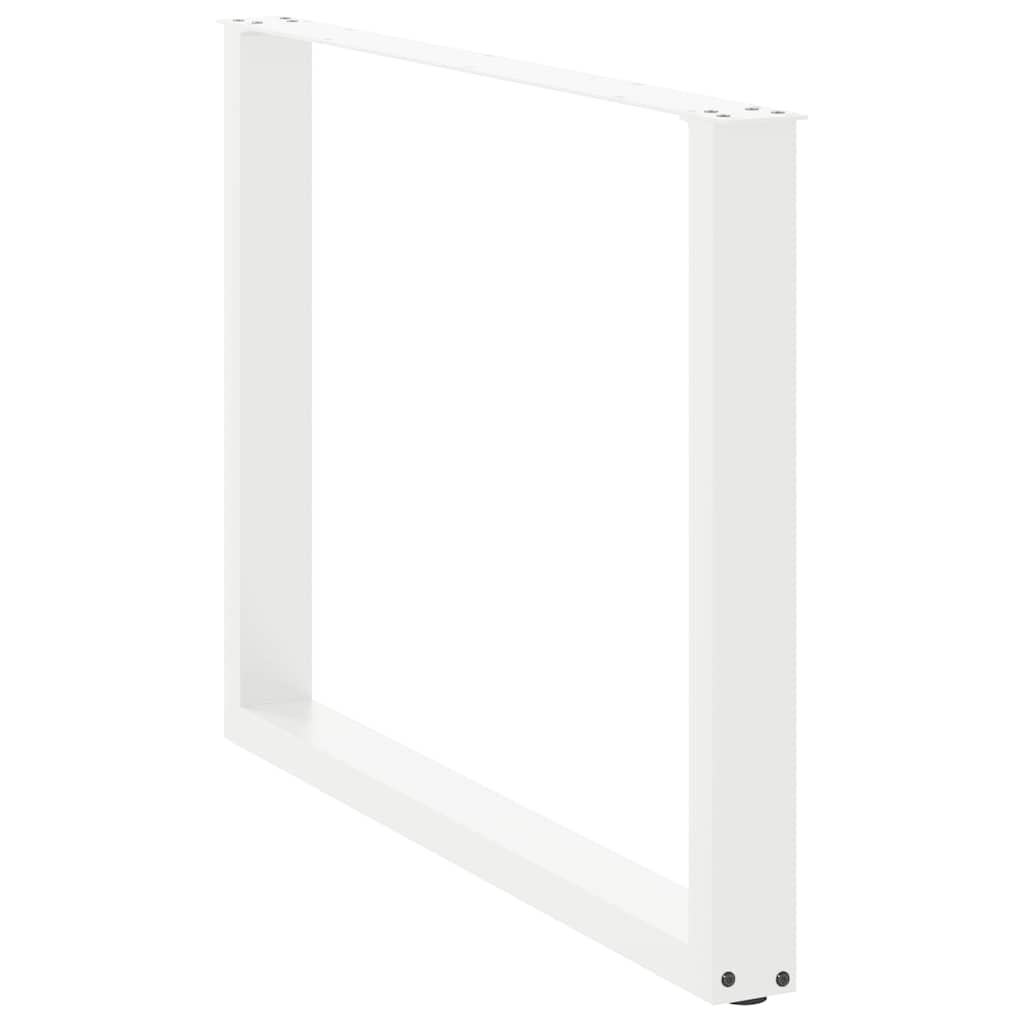2 db fehér acél dohányzóasztal lábak u-alakú 100x(72-73) cm