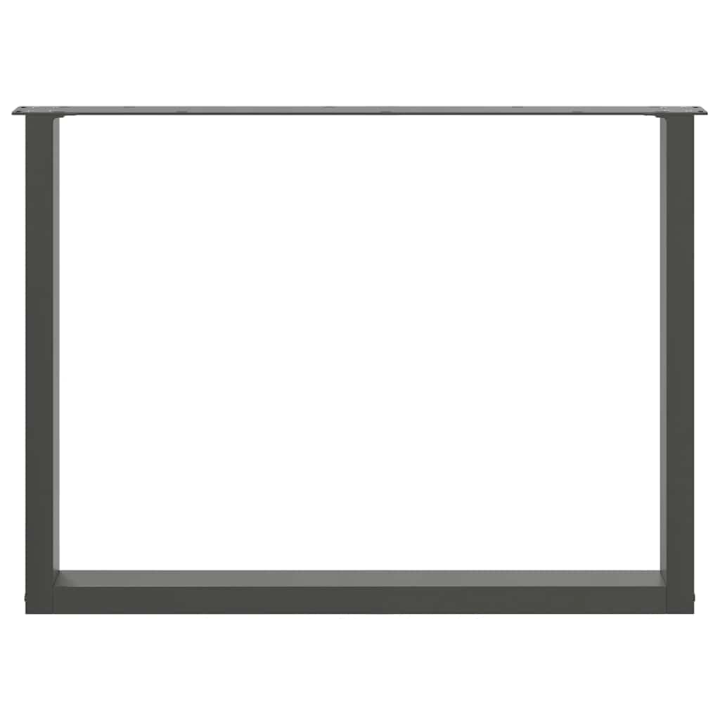 2 db antracit acél dohányzóasztal lábak u-alakú 100x(72-73) cm