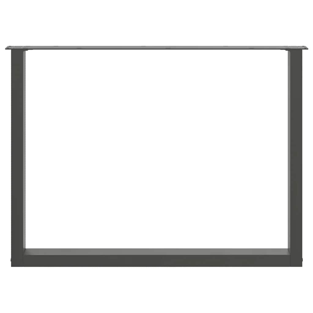 2 db antracit acél dohányzóasztal lábak u-alakú 100x(72-73) cm