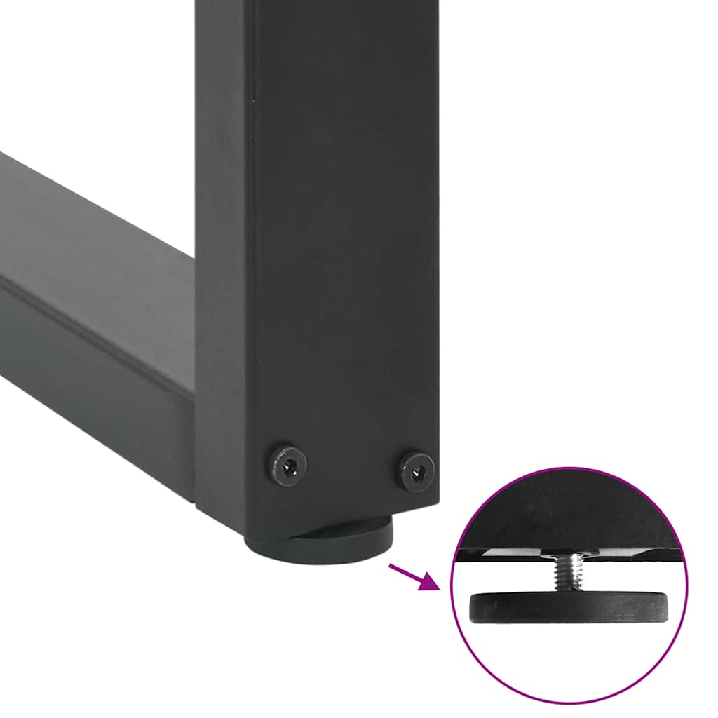 2 db antracit acél dohányzóasztal lábak u-alakú 100x(72-73) cm
