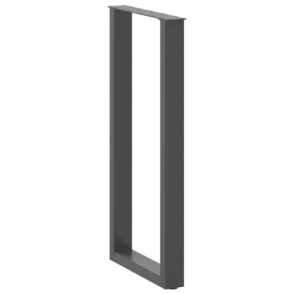 2 db antracit acél dohányzóasztal lábak u-alakú 40x(100-101) cm