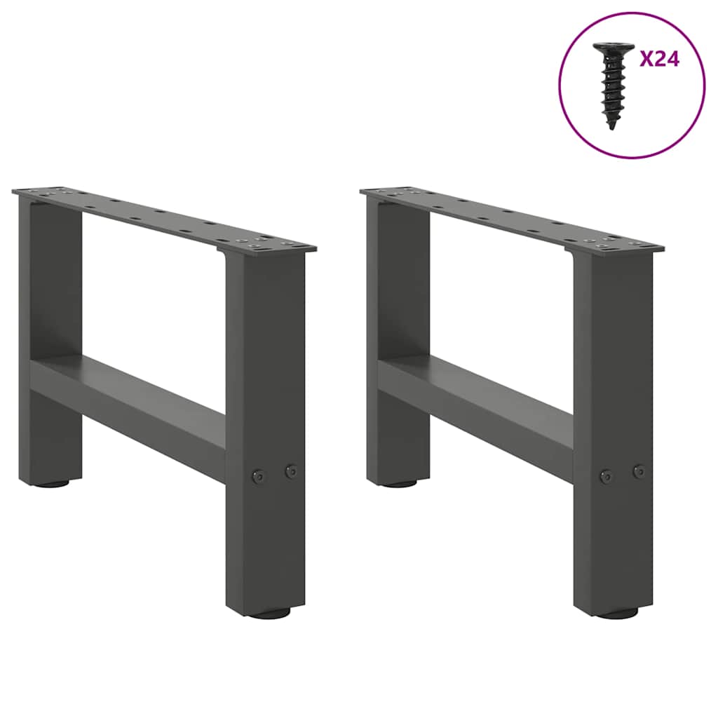 2 db antracit acél dohányzóasztal lábak 50x(30-31) cm